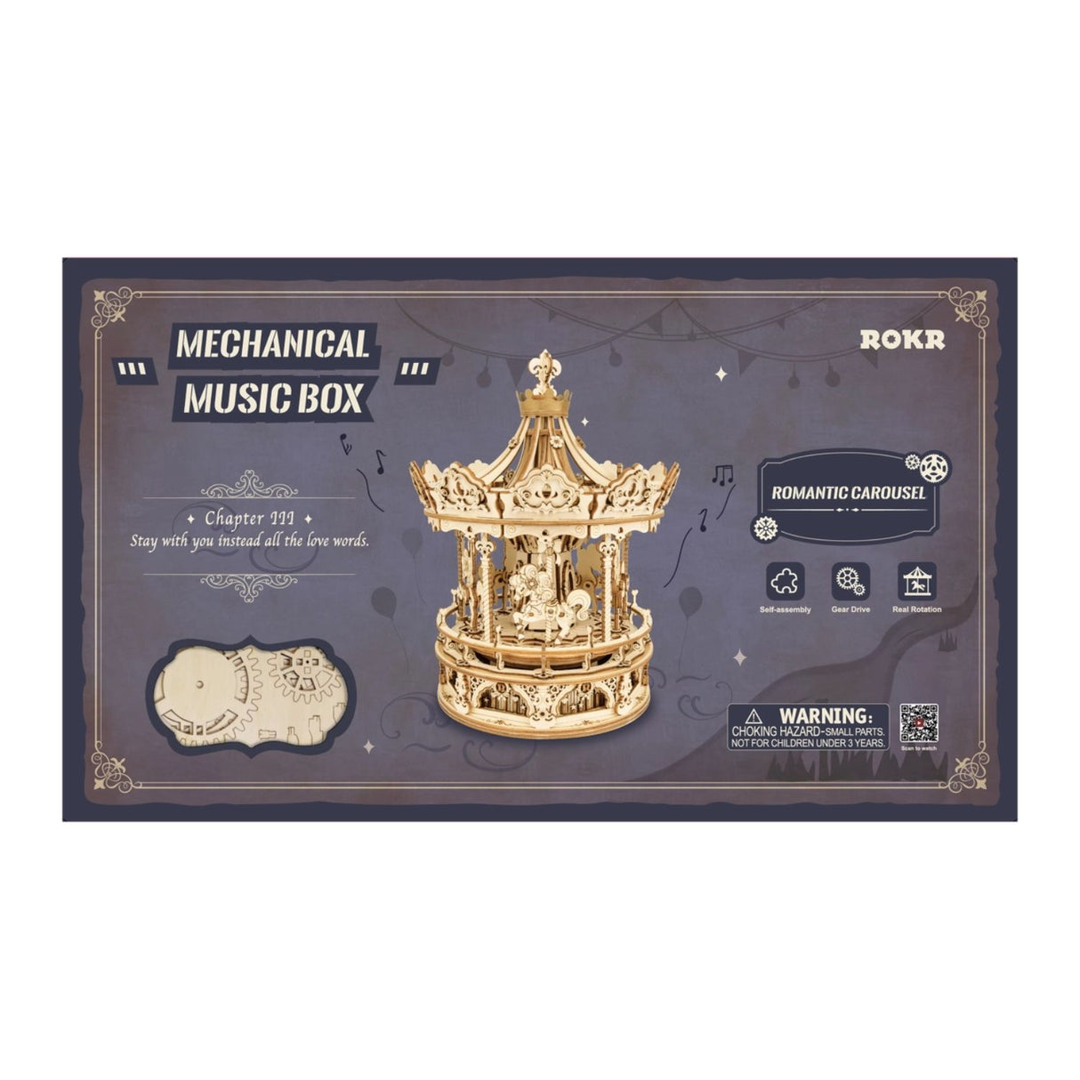 Rokr Mechanical Music Box - Puzzle 3D Romantic Carousel