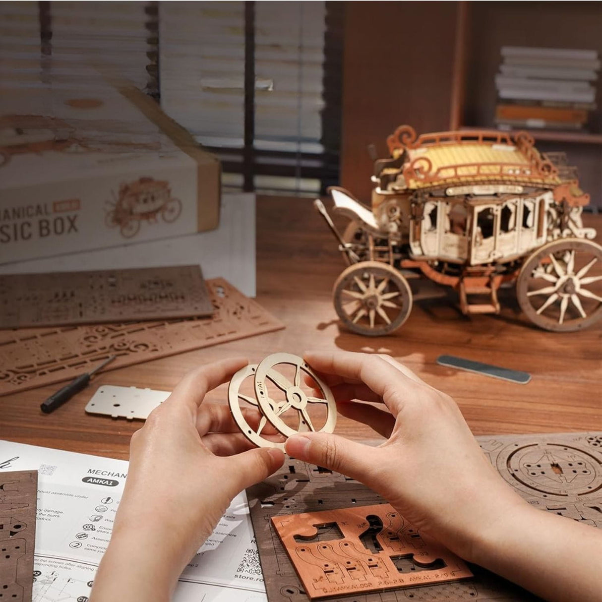 Rokr Mechanical Music Box - Puzzle 3D Stagecoach (Carruaje)