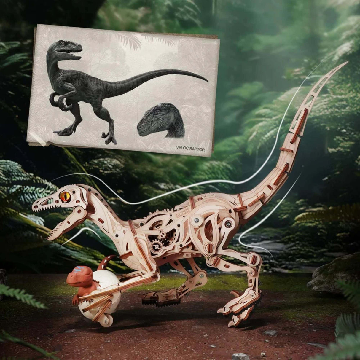 Rokr Prehistoric Planet - Puzzle 3D Velociraptor