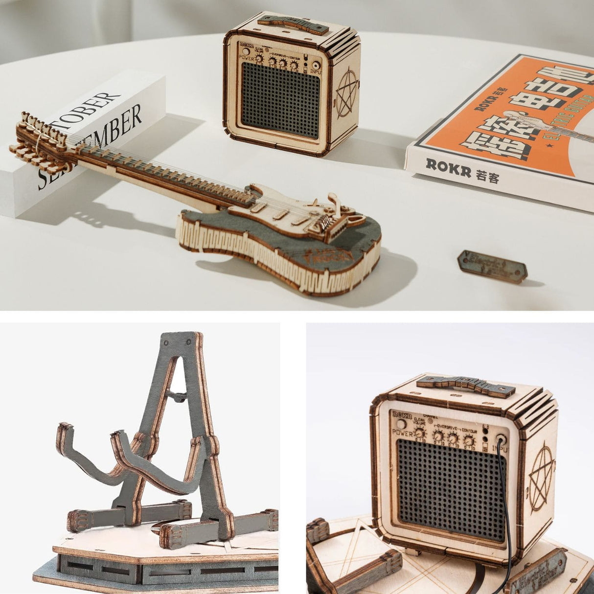 Rokr - Puzzle 3D Guitarra Eléctrica con Amplificador