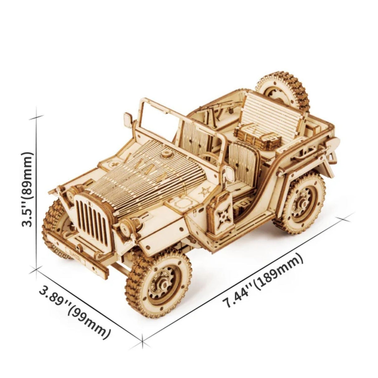 Rokr Scale Model Vehicle - Puzzle 3D Jeep Militar Army Field Car