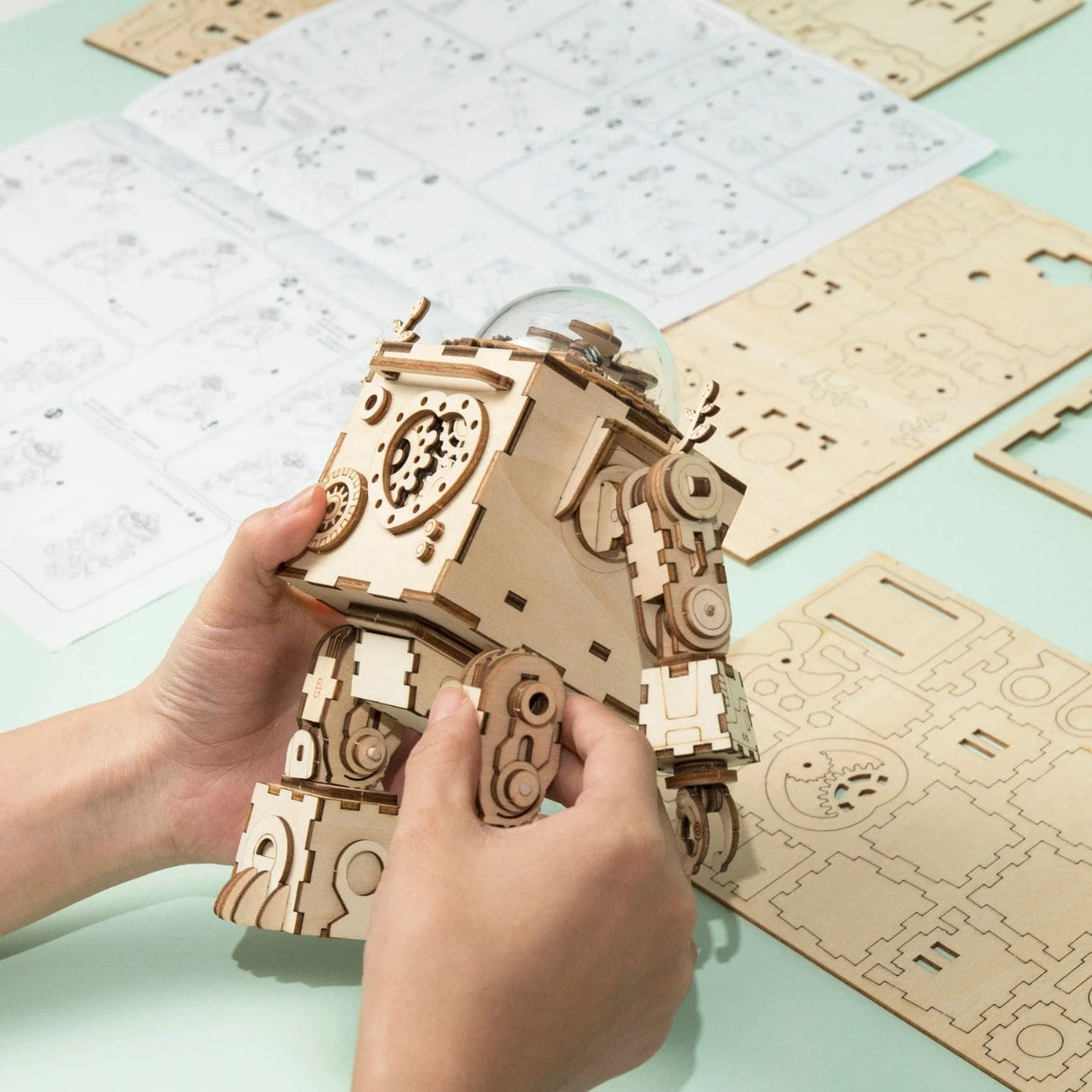 Rokr Steampunk Music Box - Puzzle 3D Orpheus Robot Musical