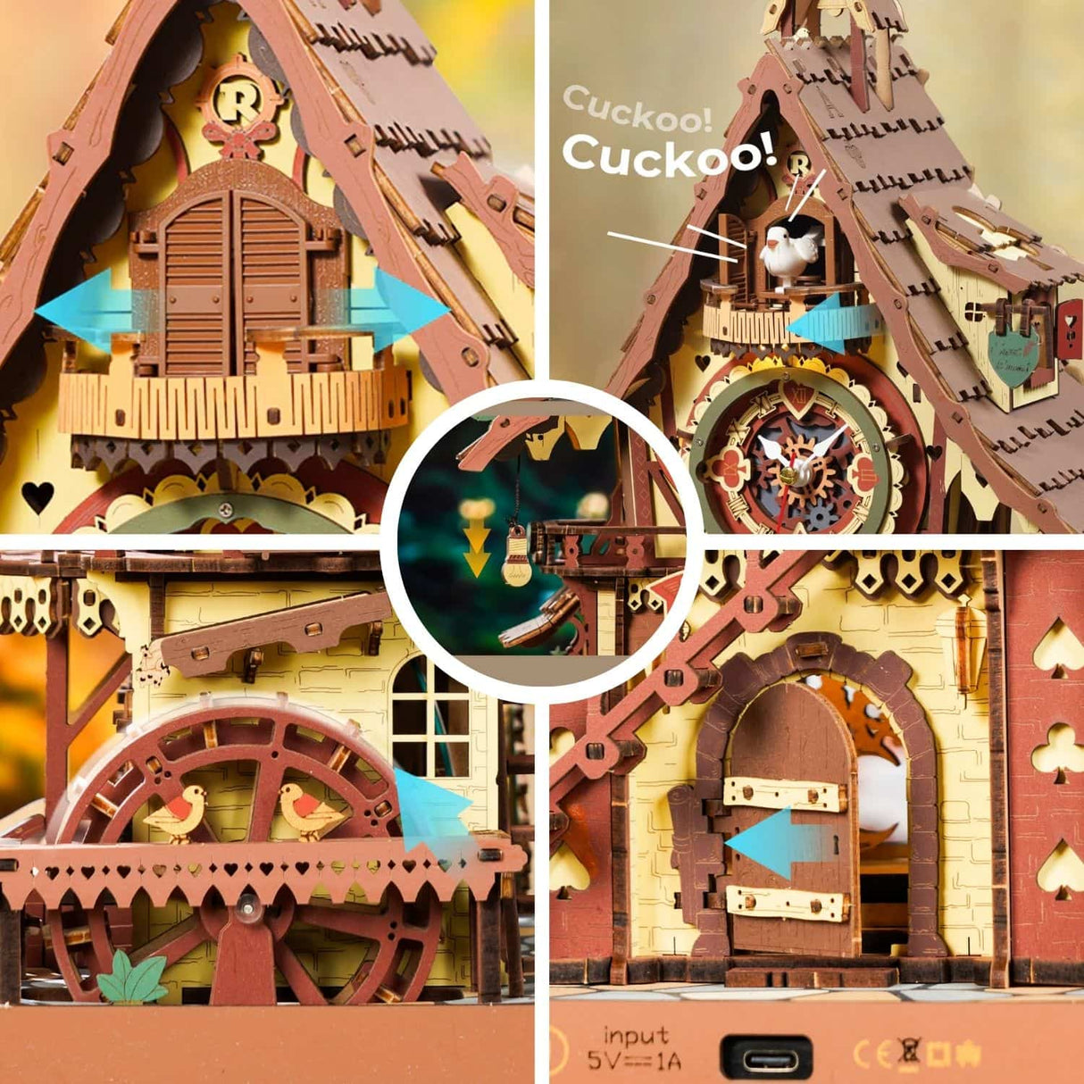 Rokr Time Art - Puzzle 3D Cuckoo Clock Reloj Cucú