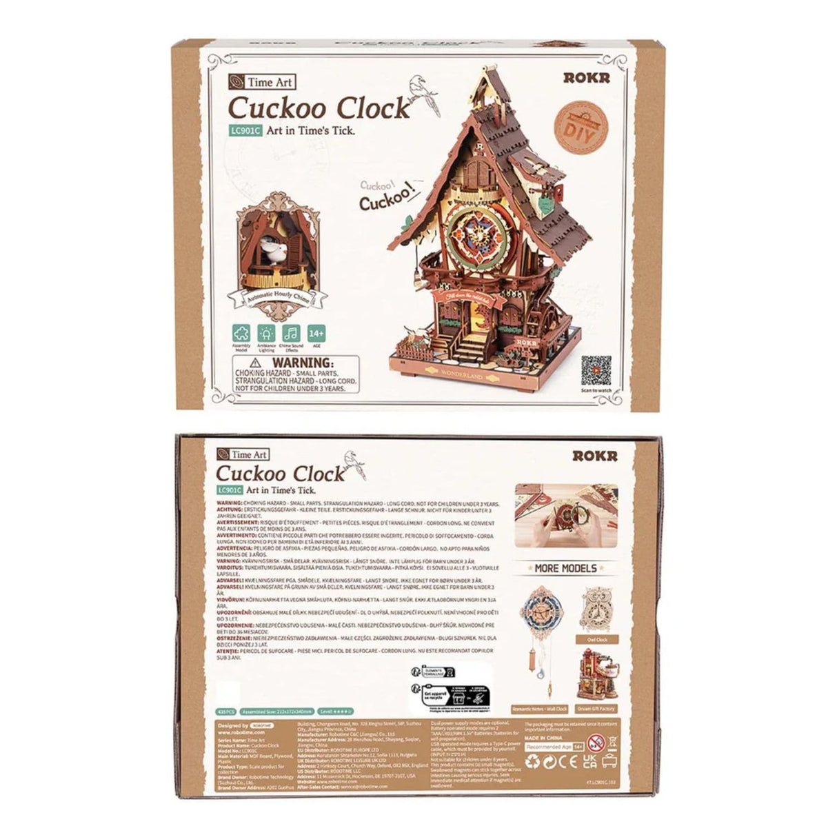 Rokr Time Art - Puzzle 3D Cuckoo Clock Reloj Cucú