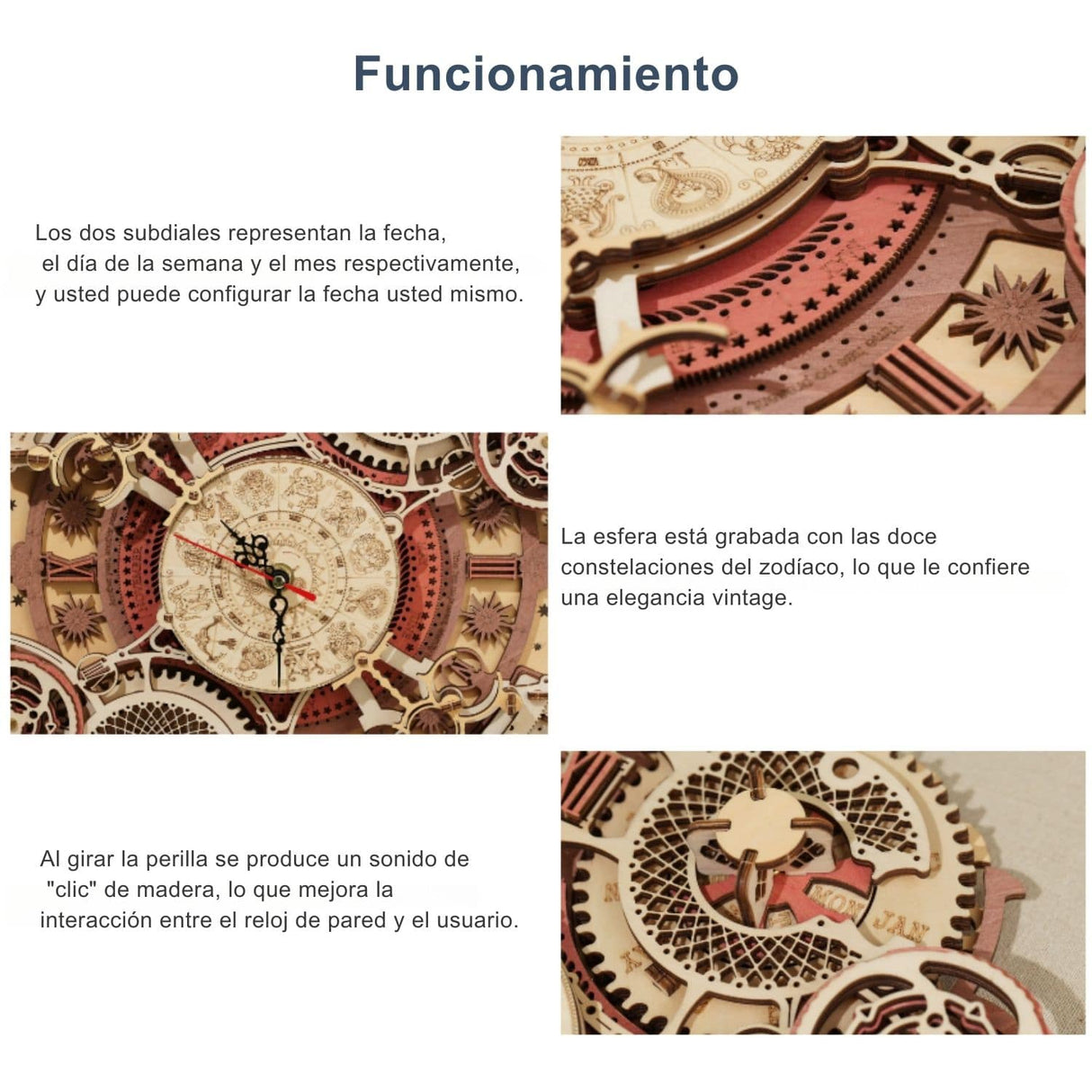 Rokr Time Art - Puzzle 3D Zodiac Wall Clock Reloj Zodíaco