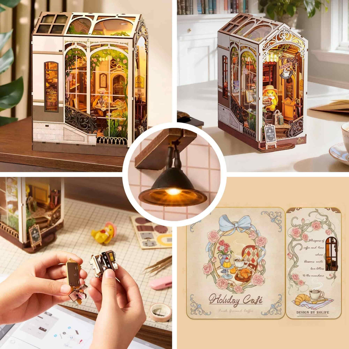 Rolife Booknook & Wonderland - Separador de Libros Holiday Café