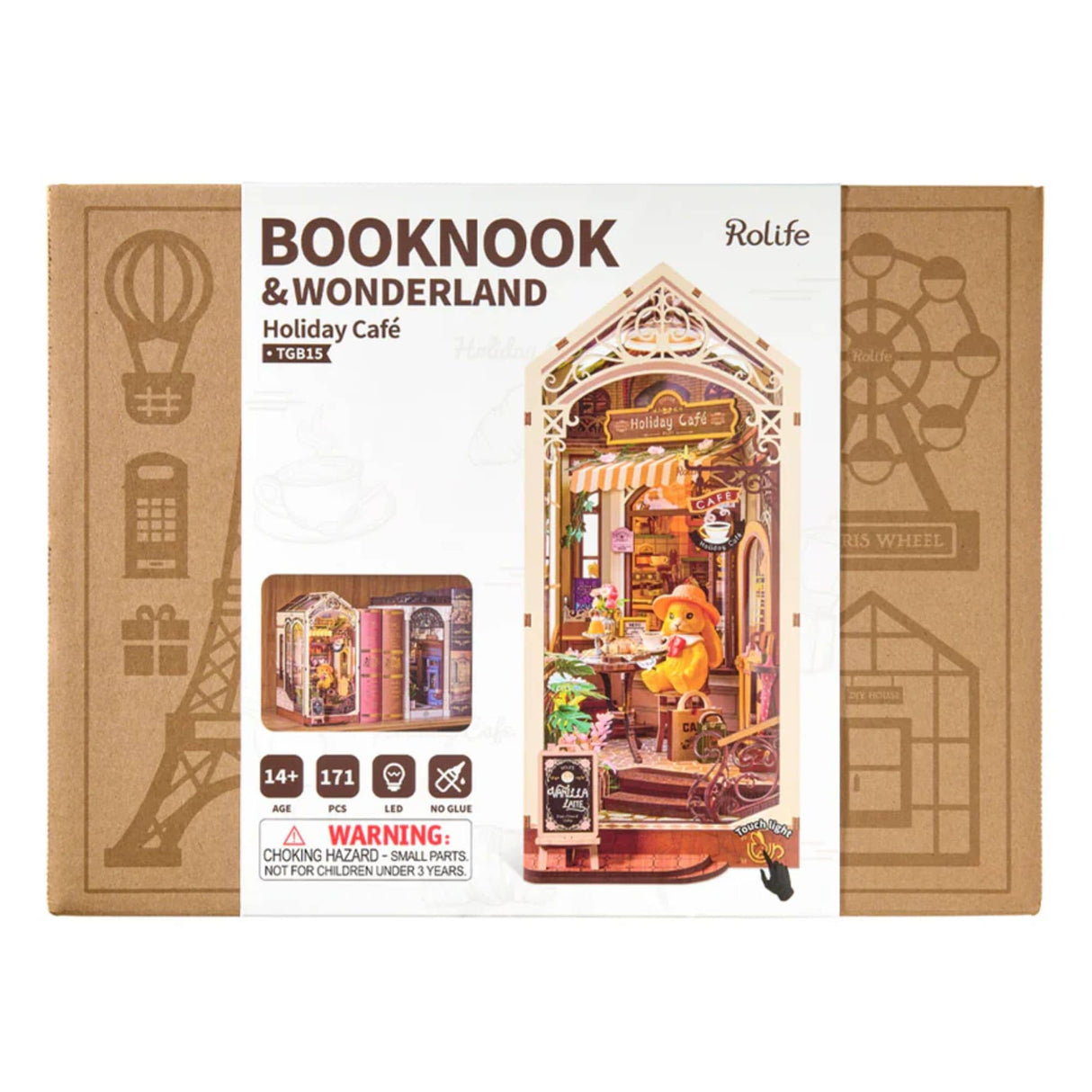Rolife Booknook & Wonderland - Separador de Libros Holiday Café
