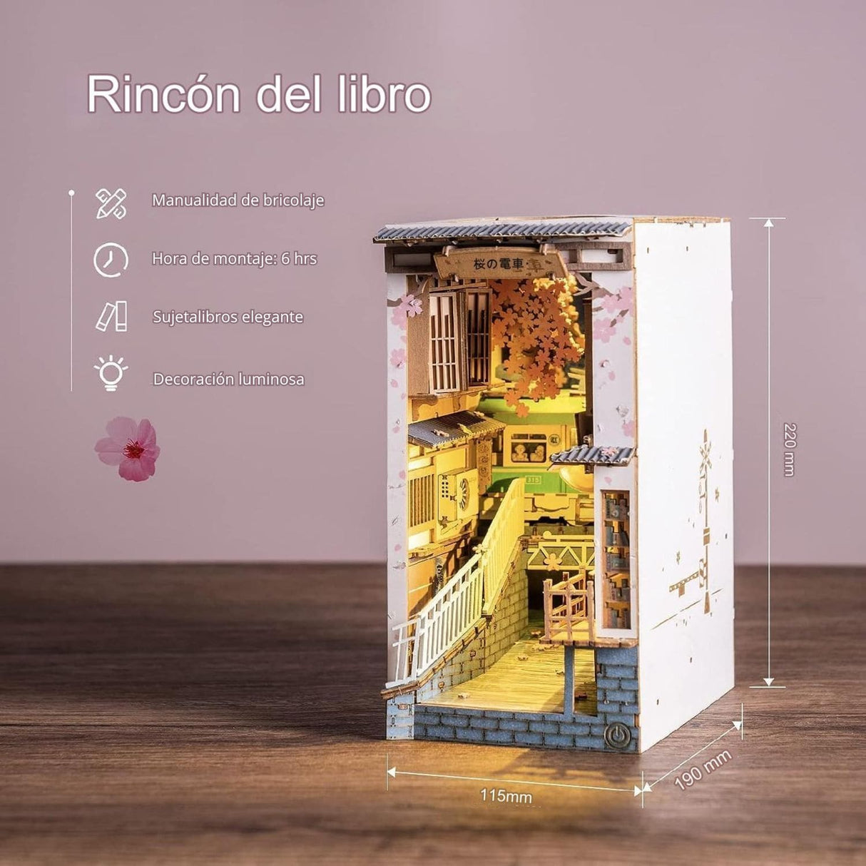 Rolife Booknook & Wonderland - Separador de Libros Sakura Densya