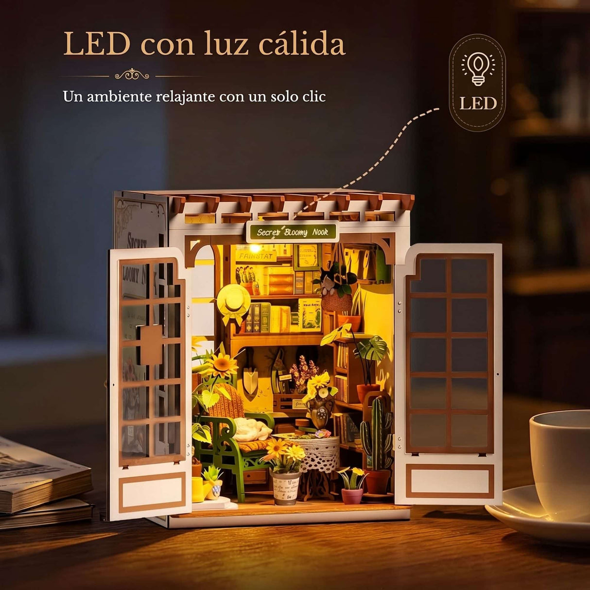 Rolife Booknook & Wonderland - Separador de Libros Secret Bloomy Nook