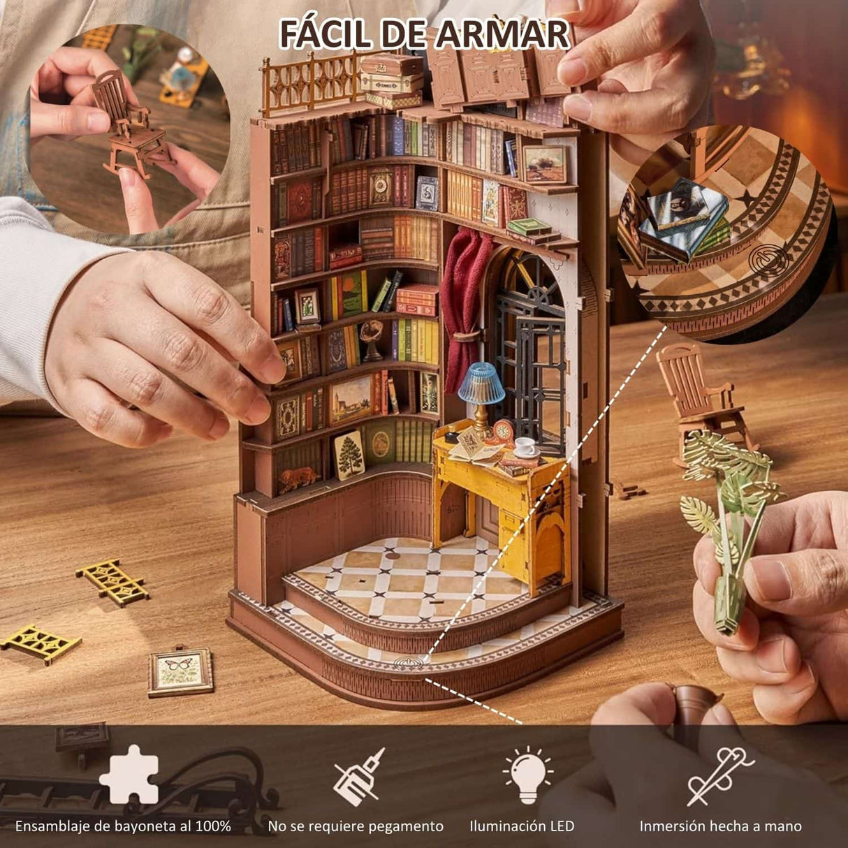 Rolife Booknook & Wonderland - Separador de Libros Silent Corner Study