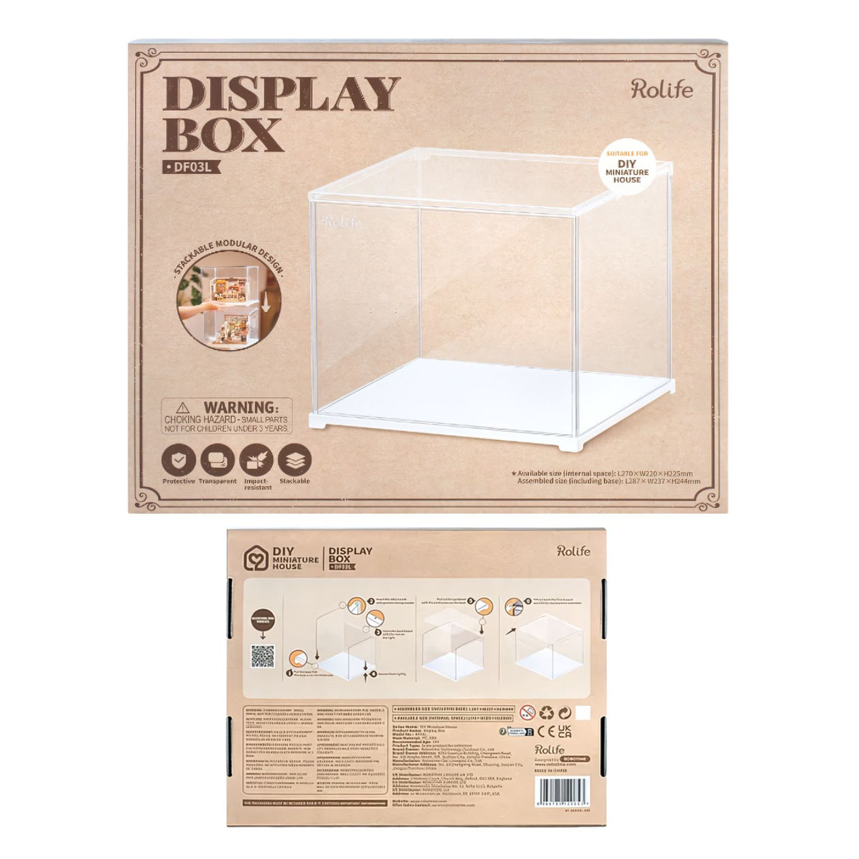 Rolife - Caja Exhibidora Crystal Clear para Miniaturas
