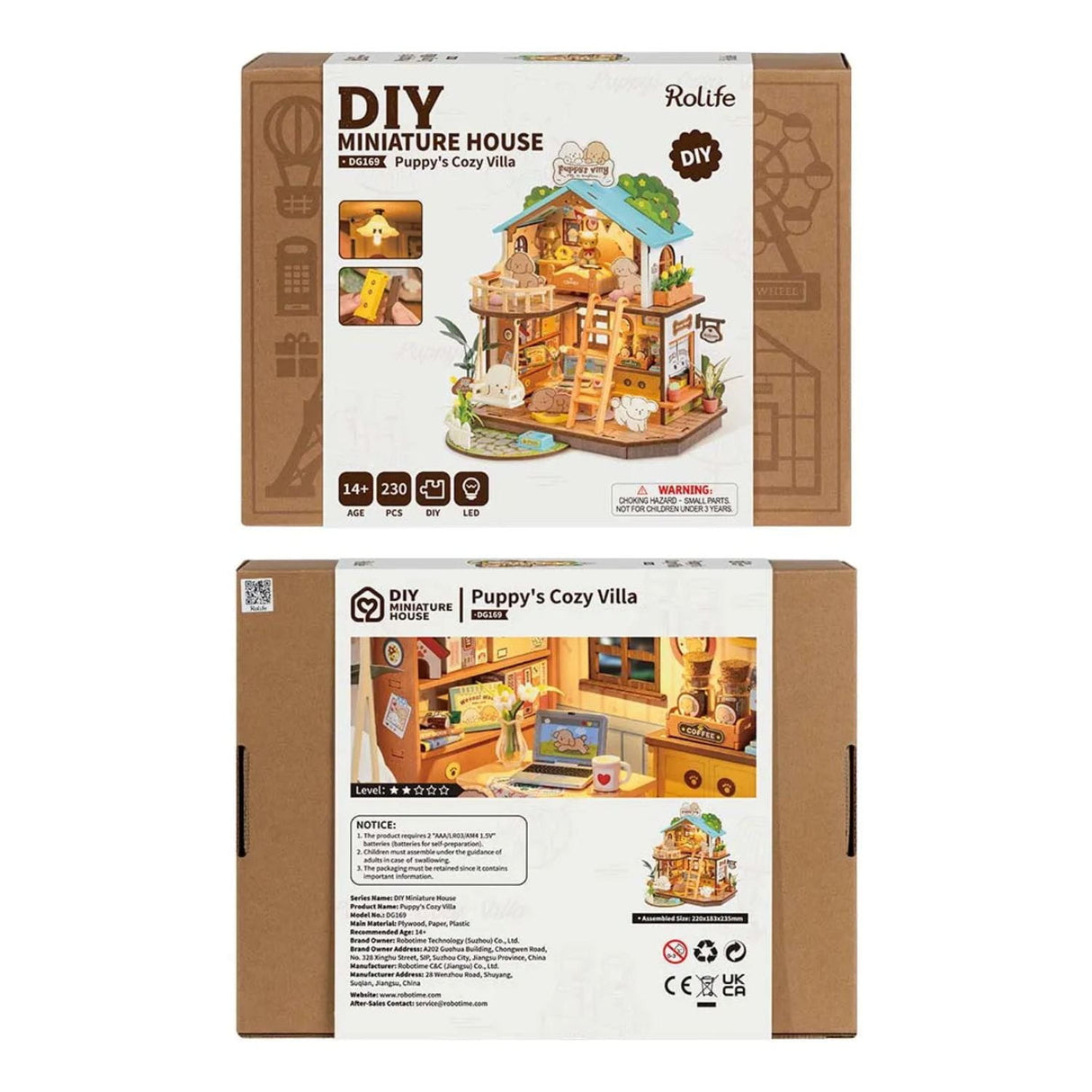 Rolife DIY Mini House - Casas Miniatura Puppy's Cozy Villa