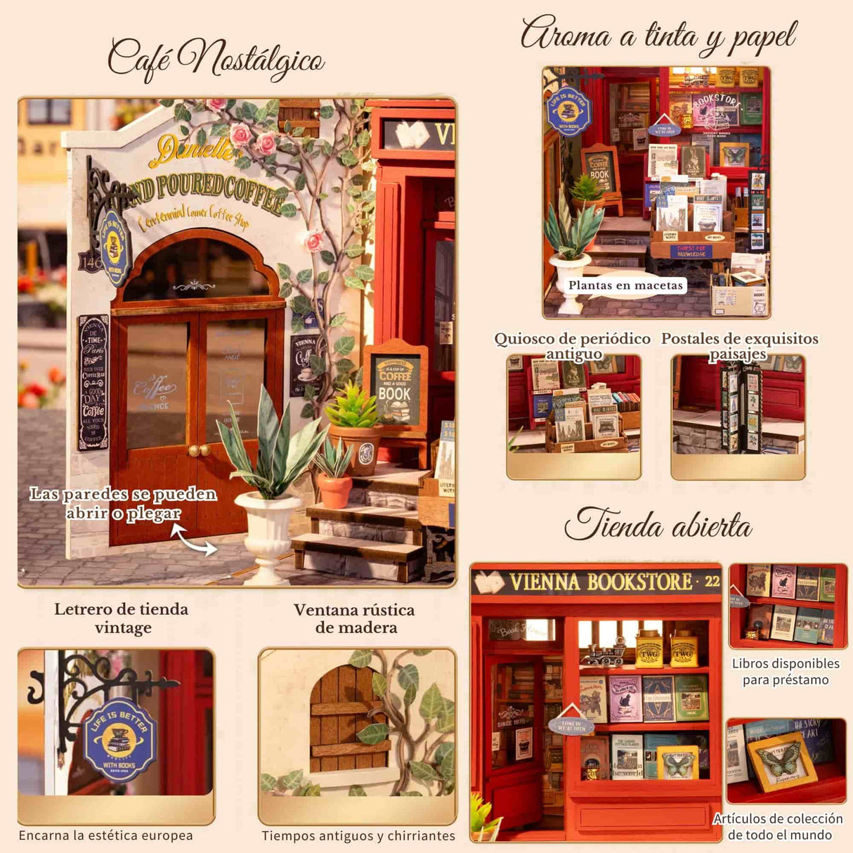 Rolife DIY Mini House - Casas Miniatura Vienna Bookstore