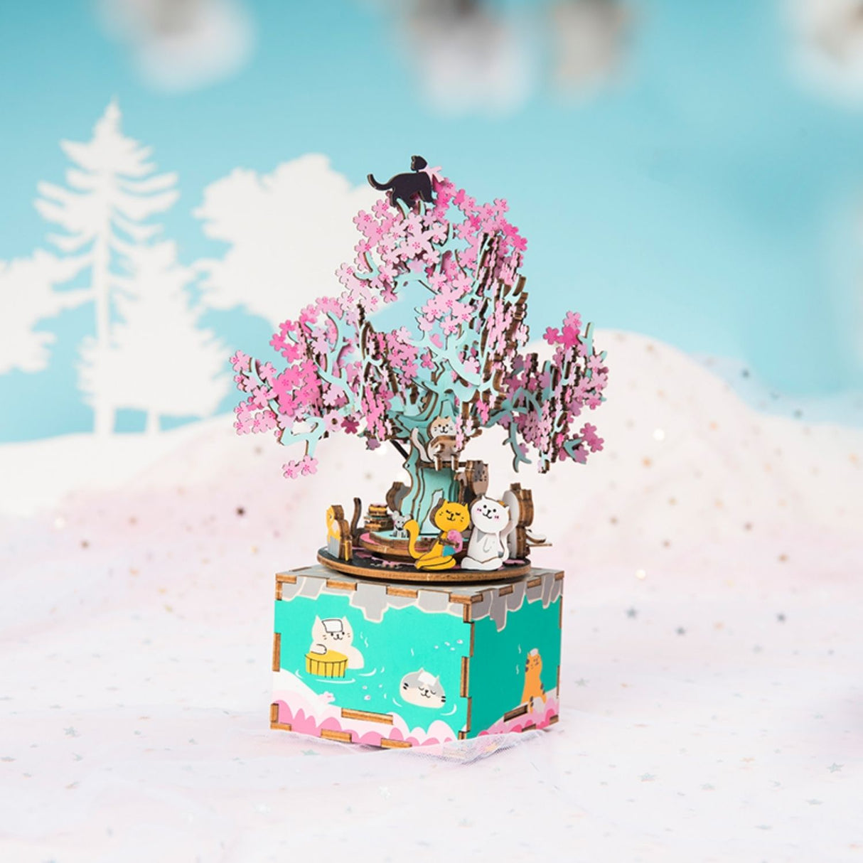 Rolife Music Dreamer - Miniatura Armable Cherry Blossom Tree Caja Musical