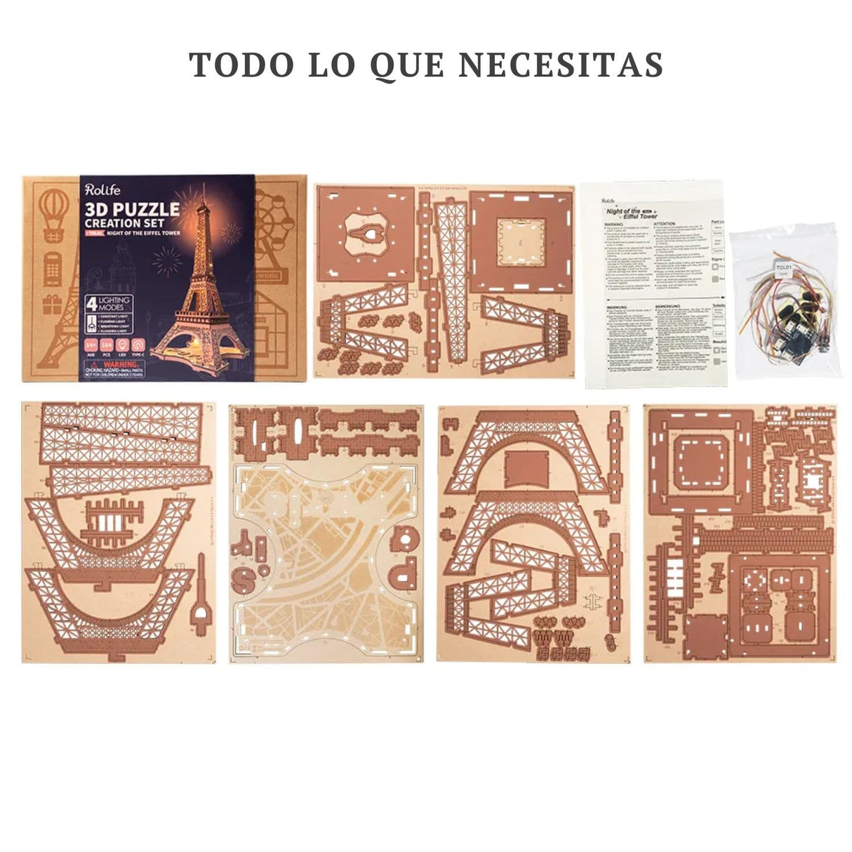 Rolife - Puzzle 3D Night of the Eiffel Tower Torre Eiffel LED