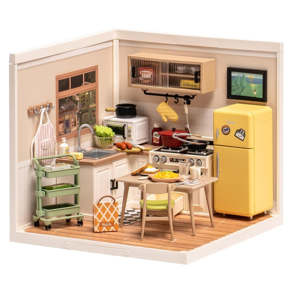 Rolife Kit Casa In Miniatura Super Creator: Cucina Happy Meals, Modellino Espandibile Da Costruire - 4