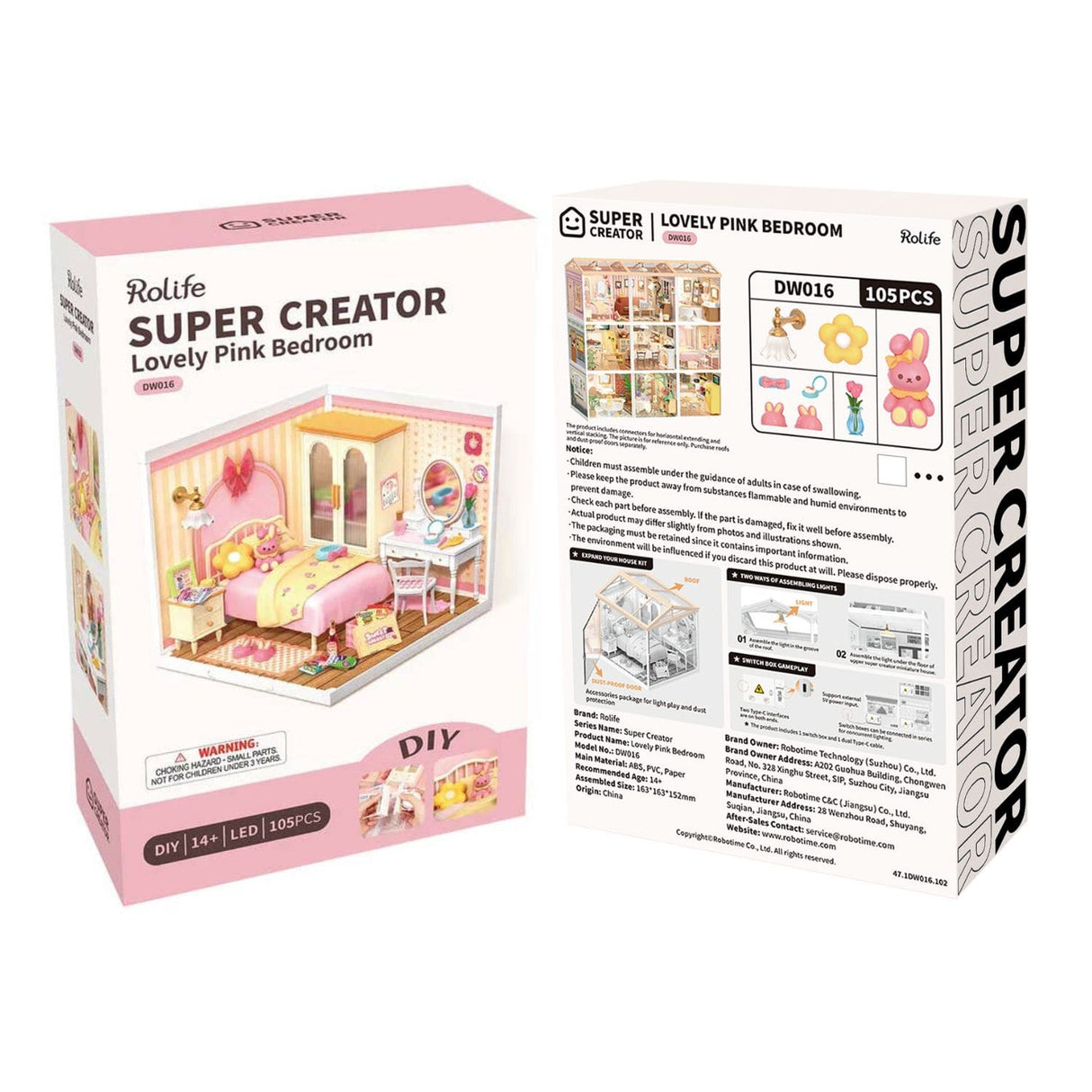 Rolife Super Creator - Casas Miniatura Lovely Pink Bedroom