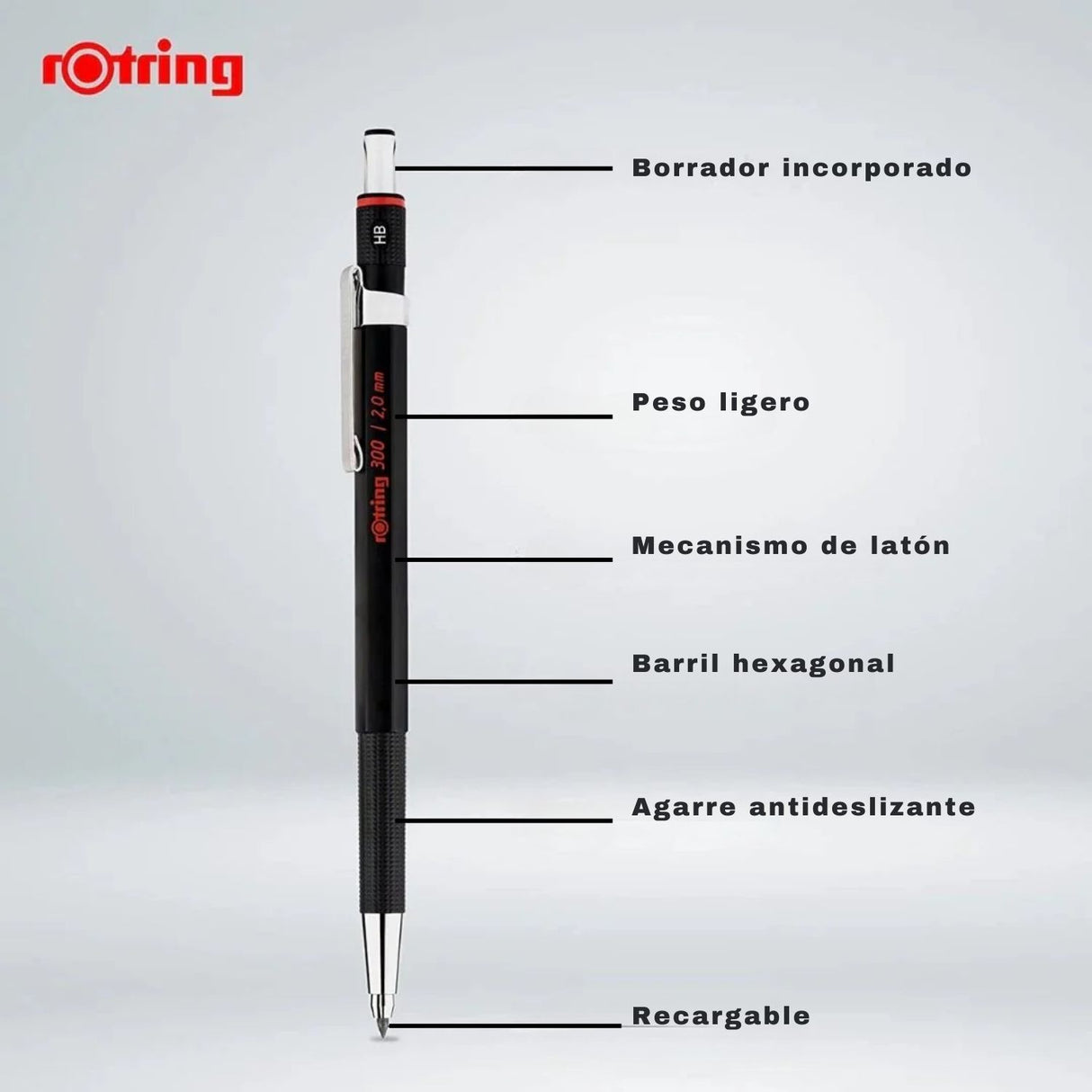 Rotring 300 - Portaminas 2.0 mm