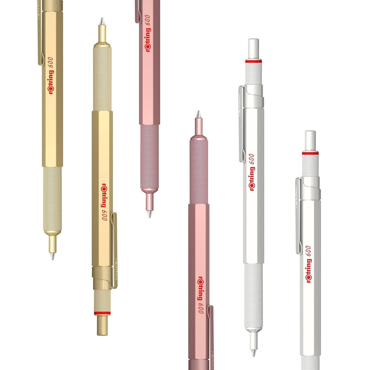 Rotring 600 - Bolígrafo Punta Media Punta Media Cuerpo Blanco Perla
