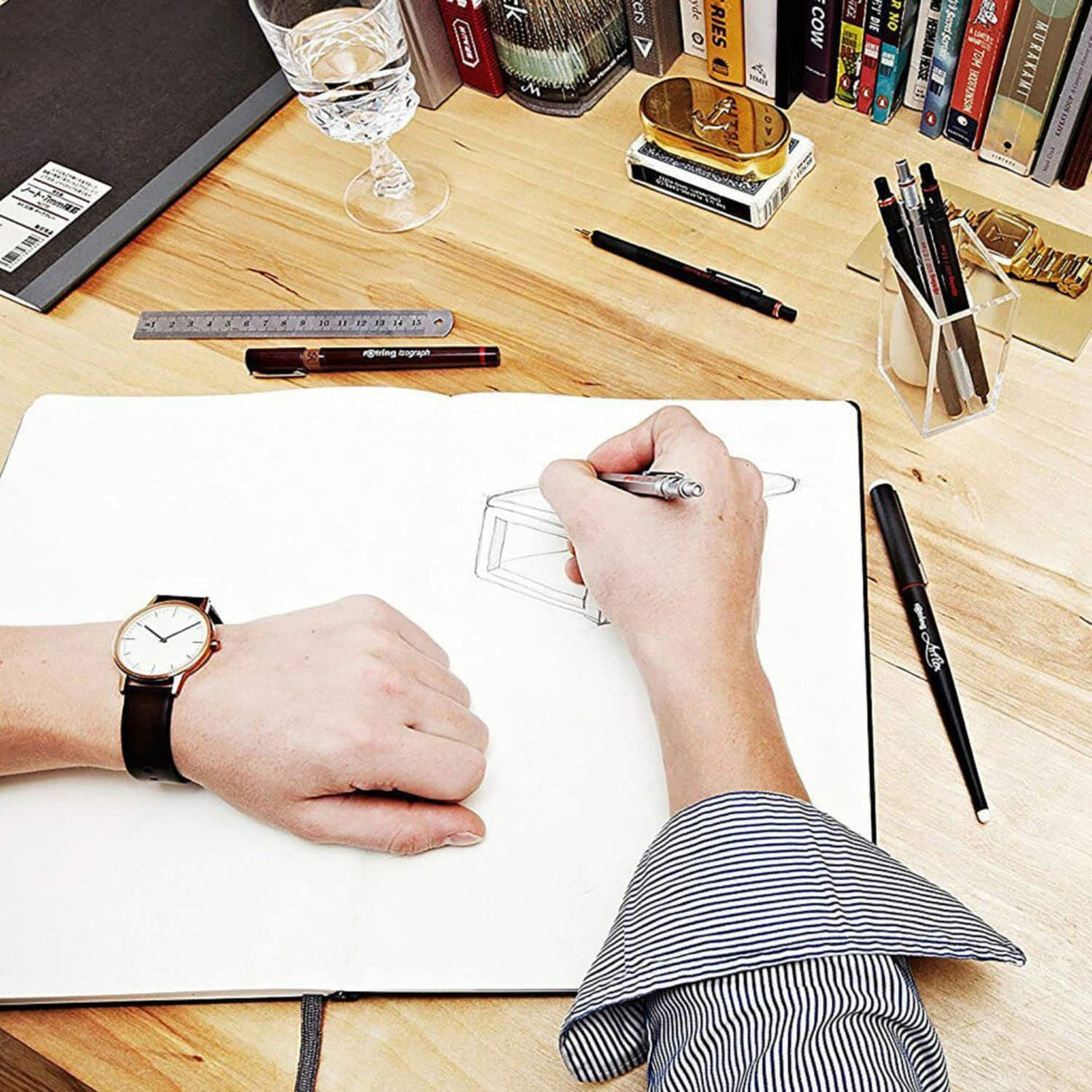 Rotring 800 - Bolígrafo Punta Media Punta Media Cuerpo Plata