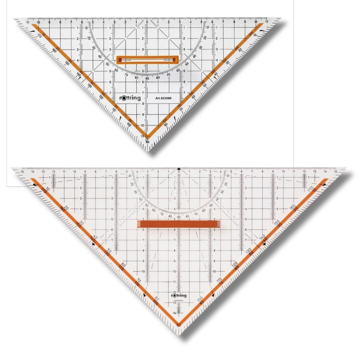 Rotring Centro - Escuadra Geométrica con Empuñadura Removible