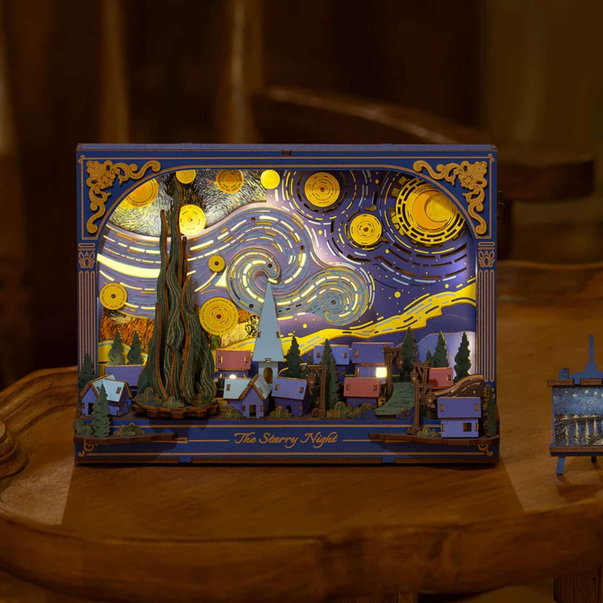Rowood Artistic 3D Painting - Miniatura Armable Flor The Starry Night