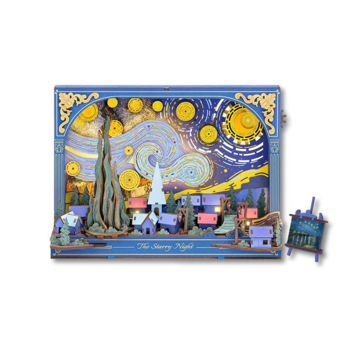 Rowood Artistic 3D Painting - Miniatura Armable Flor The Starry Night