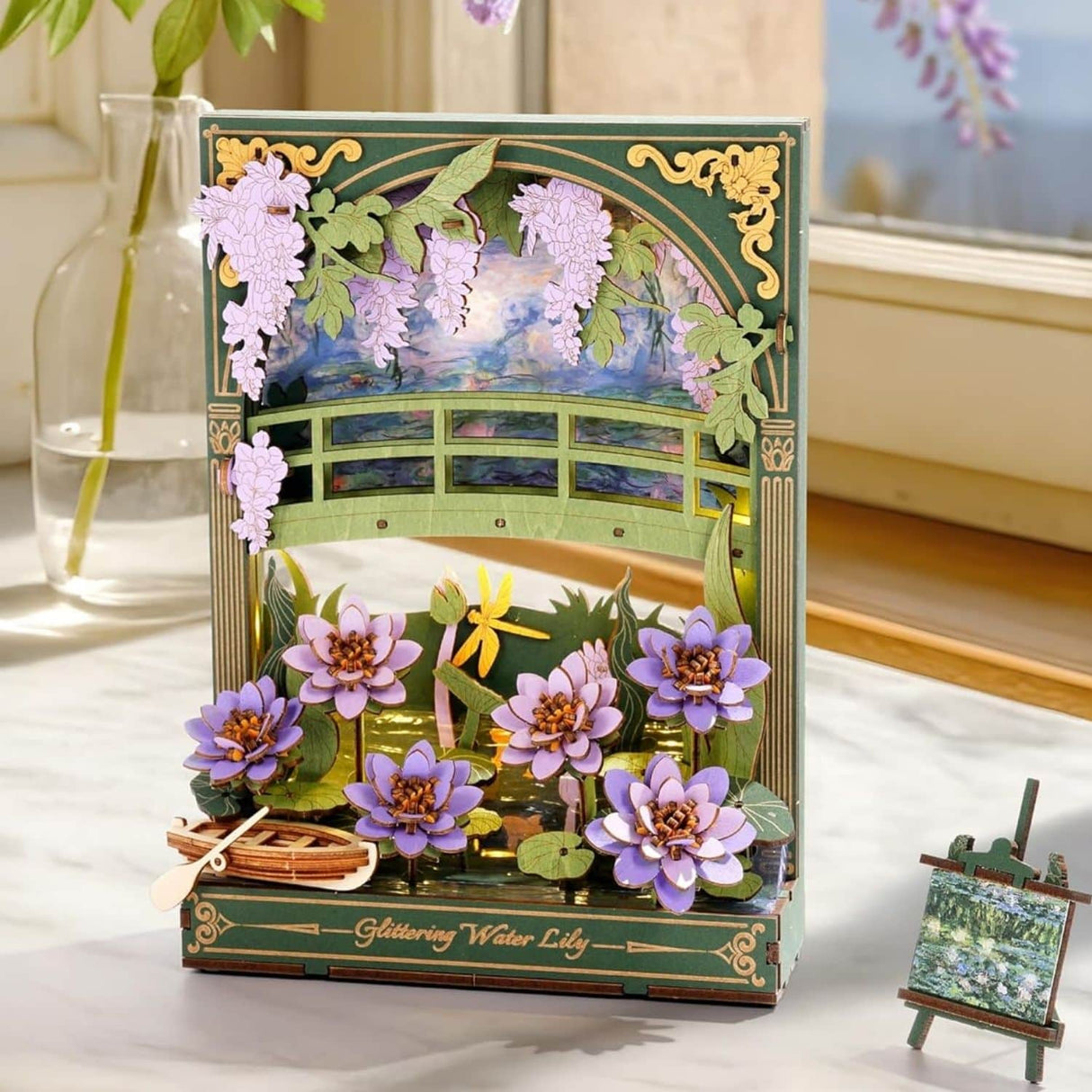 Rowood Artistic 3D Painting - Miniatura Armable Flor Glittering Water Lily