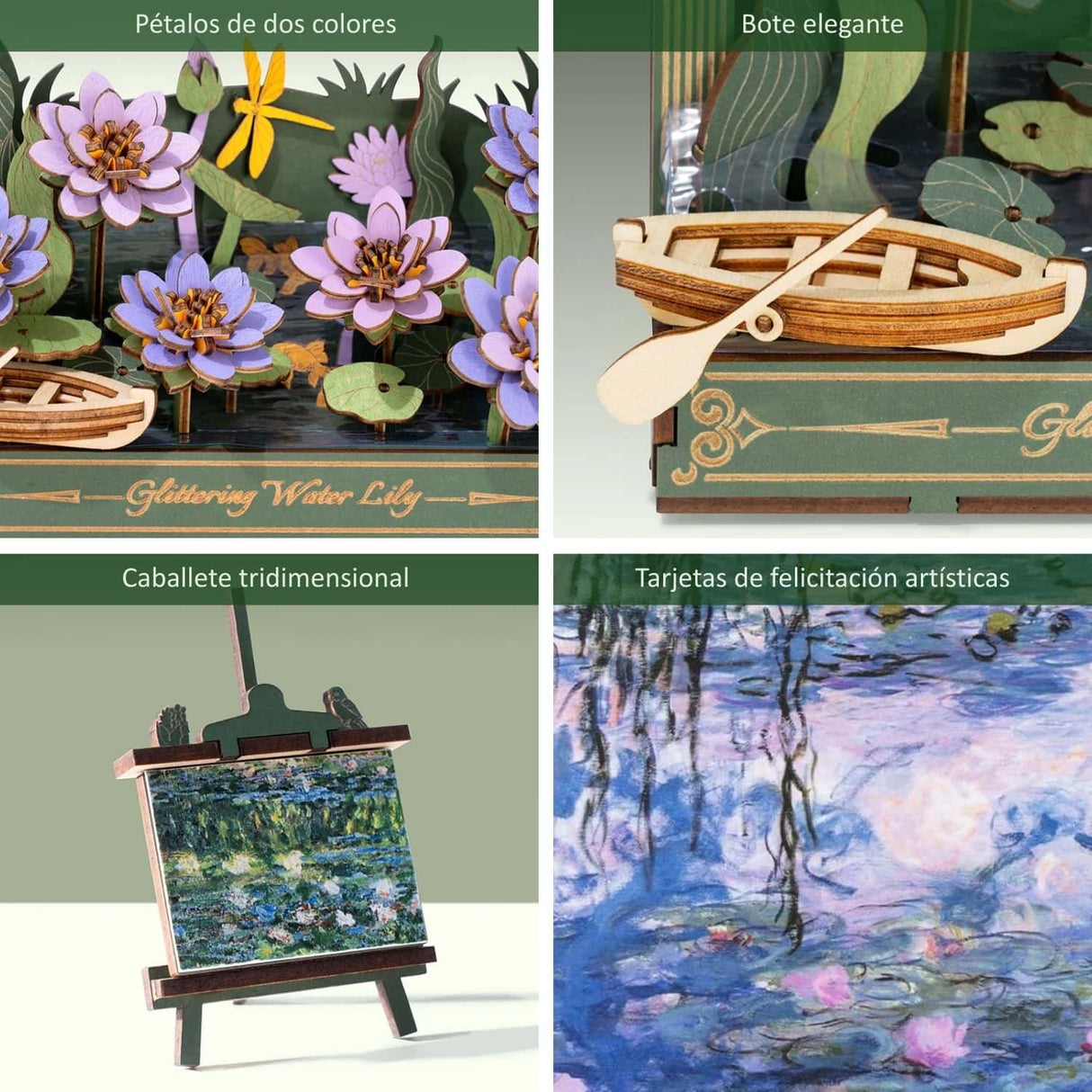 Rowood Artistic 3D Painting - Miniatura Armable Flor Glittering Water Lily
