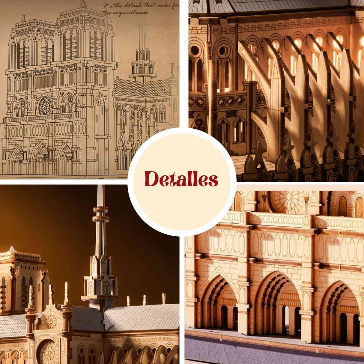 Rowood - Puzzle 3D de Madera Paris Cathedral