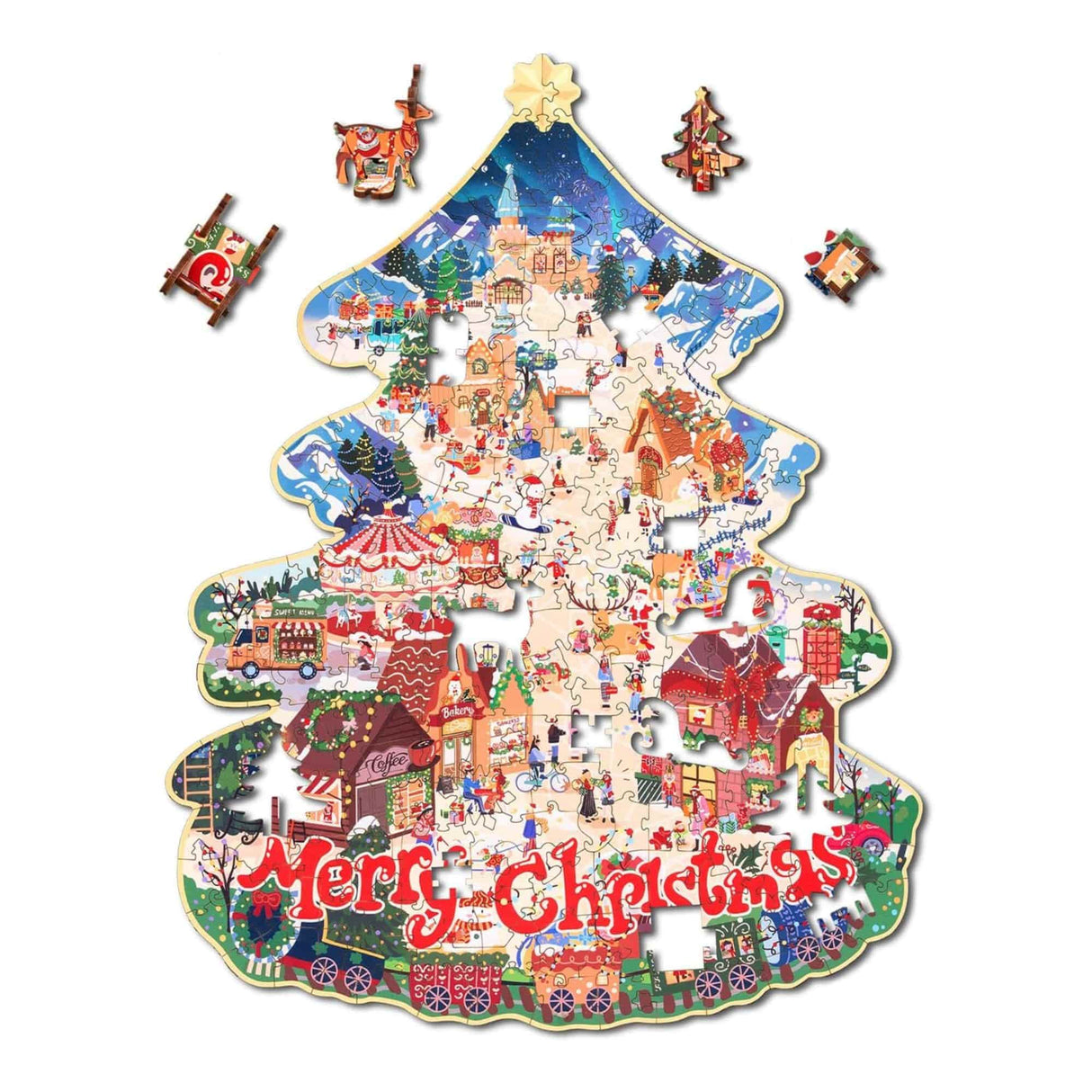 Rowood - Puzzle de Madera Christmas Town