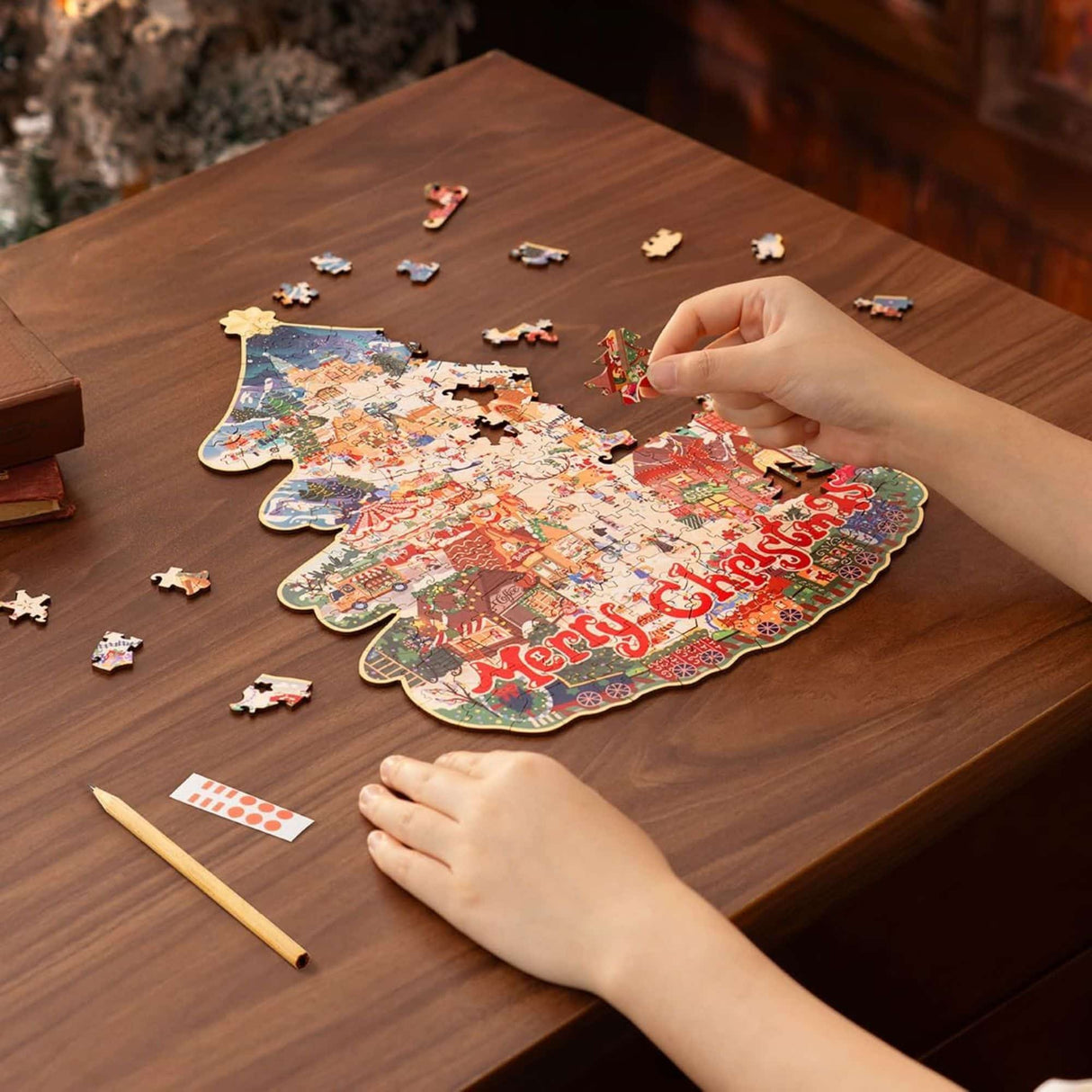 Rowood - Puzzle de Madera Christmas Town