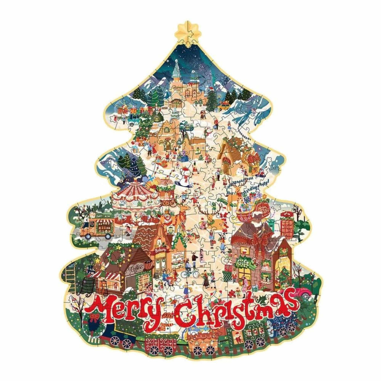 Rowood - Puzzle de Madera Christmas Town
