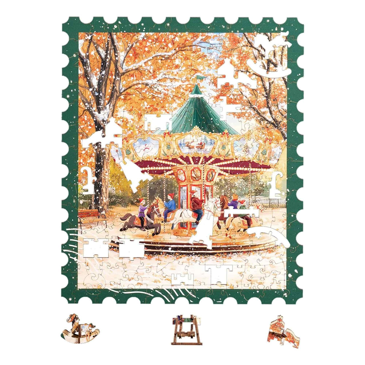 Rowood - Puzzle de Madera Golden Autumn Carousel