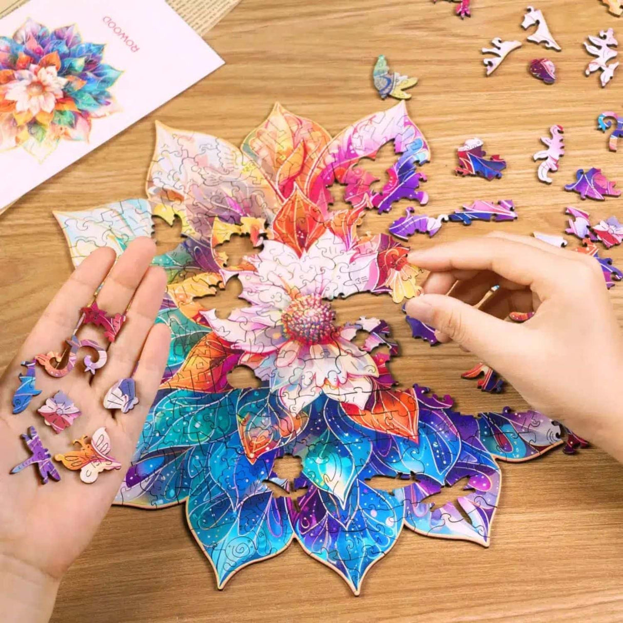 Rowood - Puzzle de Madera Mystic Mandala Flower