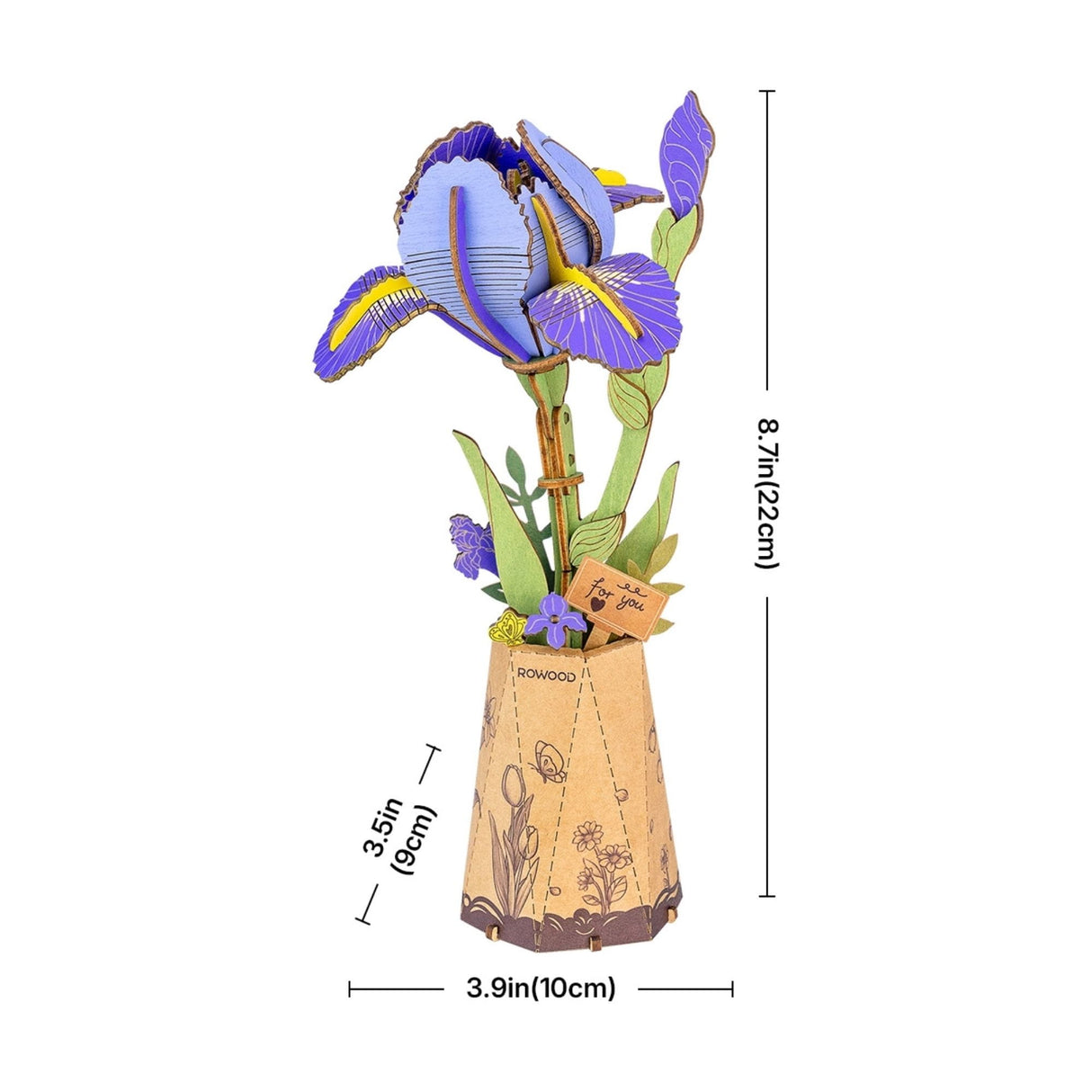 Rowood Wooden Bloom Craft - Miniatura Armable Flor Purple Iris