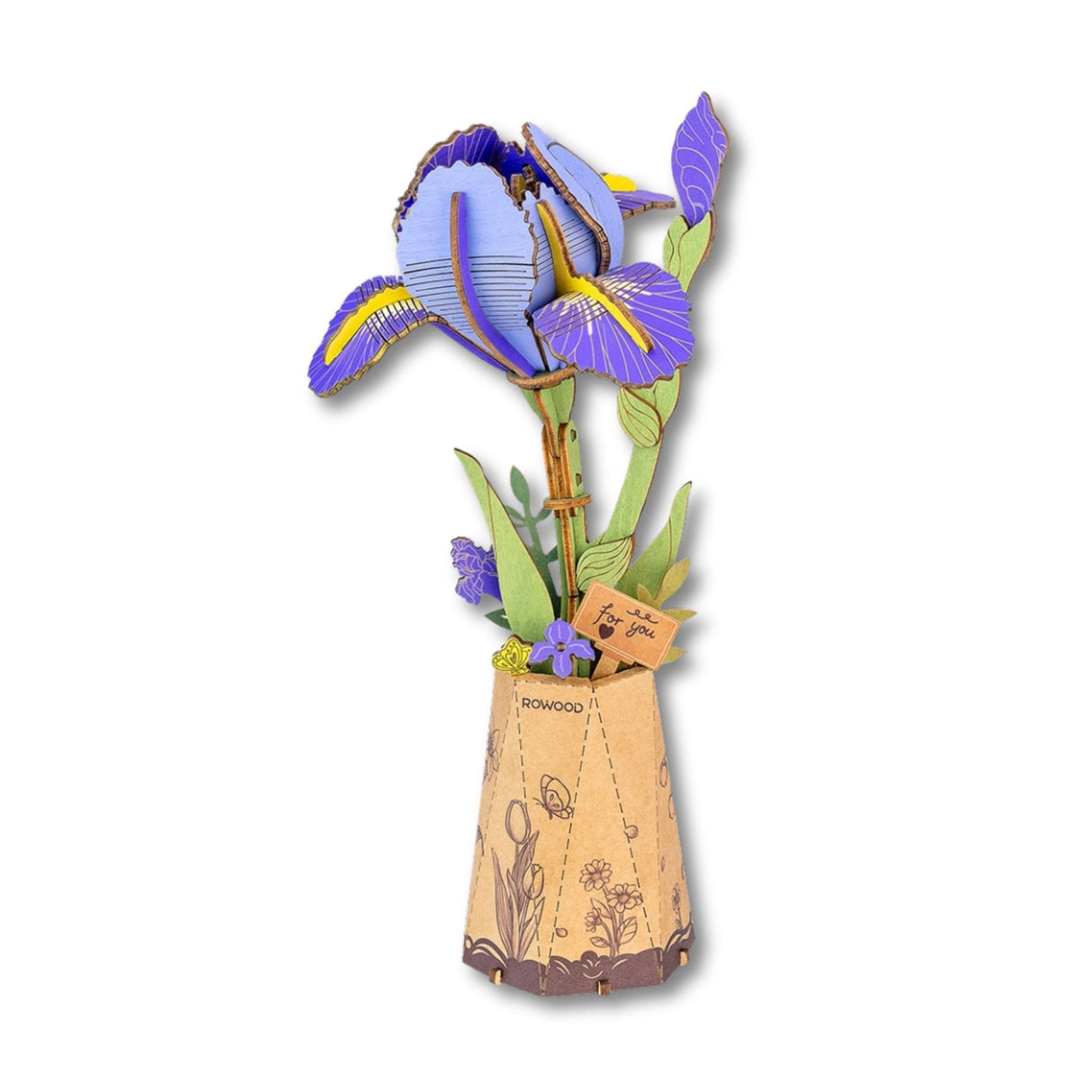 Rowood Wooden Bloom Craft - Miniatura Armable Flor Purple Iris