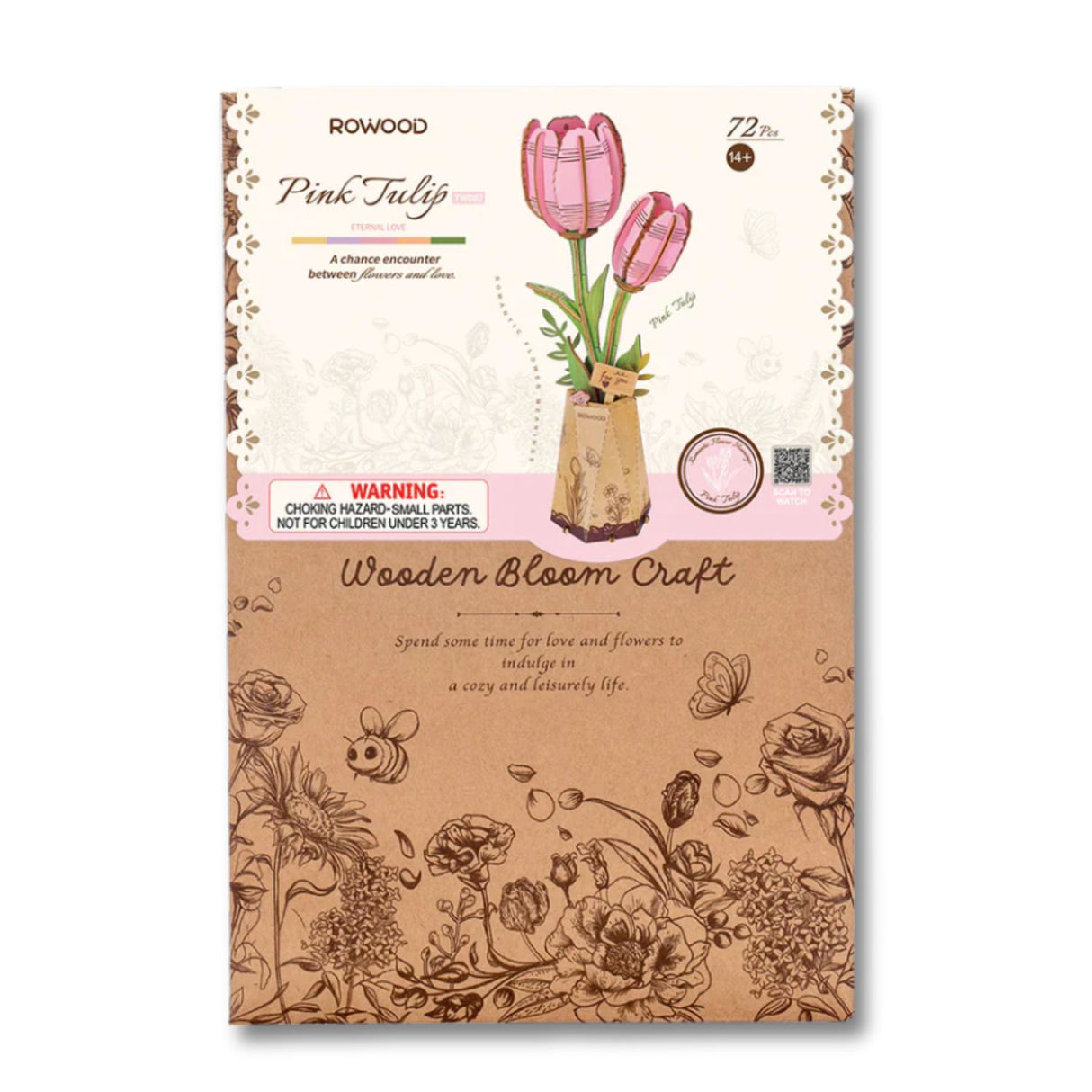 Rowood Wooden Bloom Craft - Miniatura Armable Flor Pink Tulip
