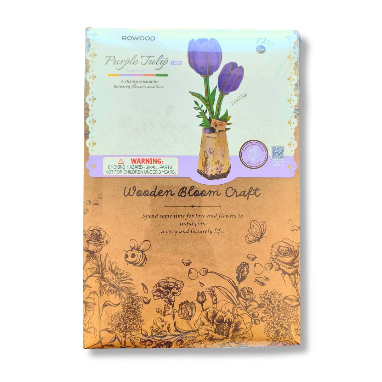 Rowood Wooden Bloom Craft - Miniatura Armable Flor Purple Tulip
