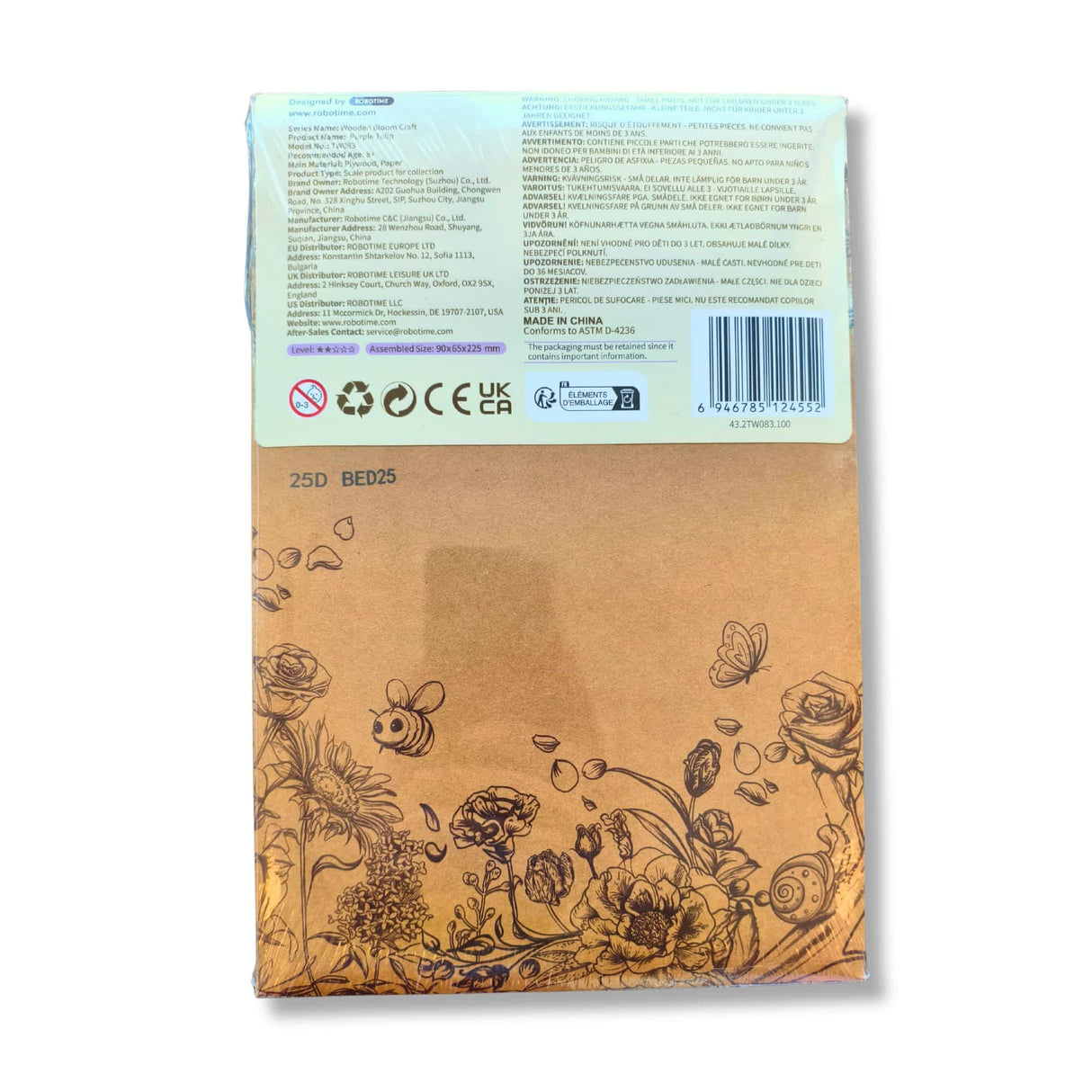 Rowood Wooden Bloom Craft - Miniatura Armable Flor Purple Tulip