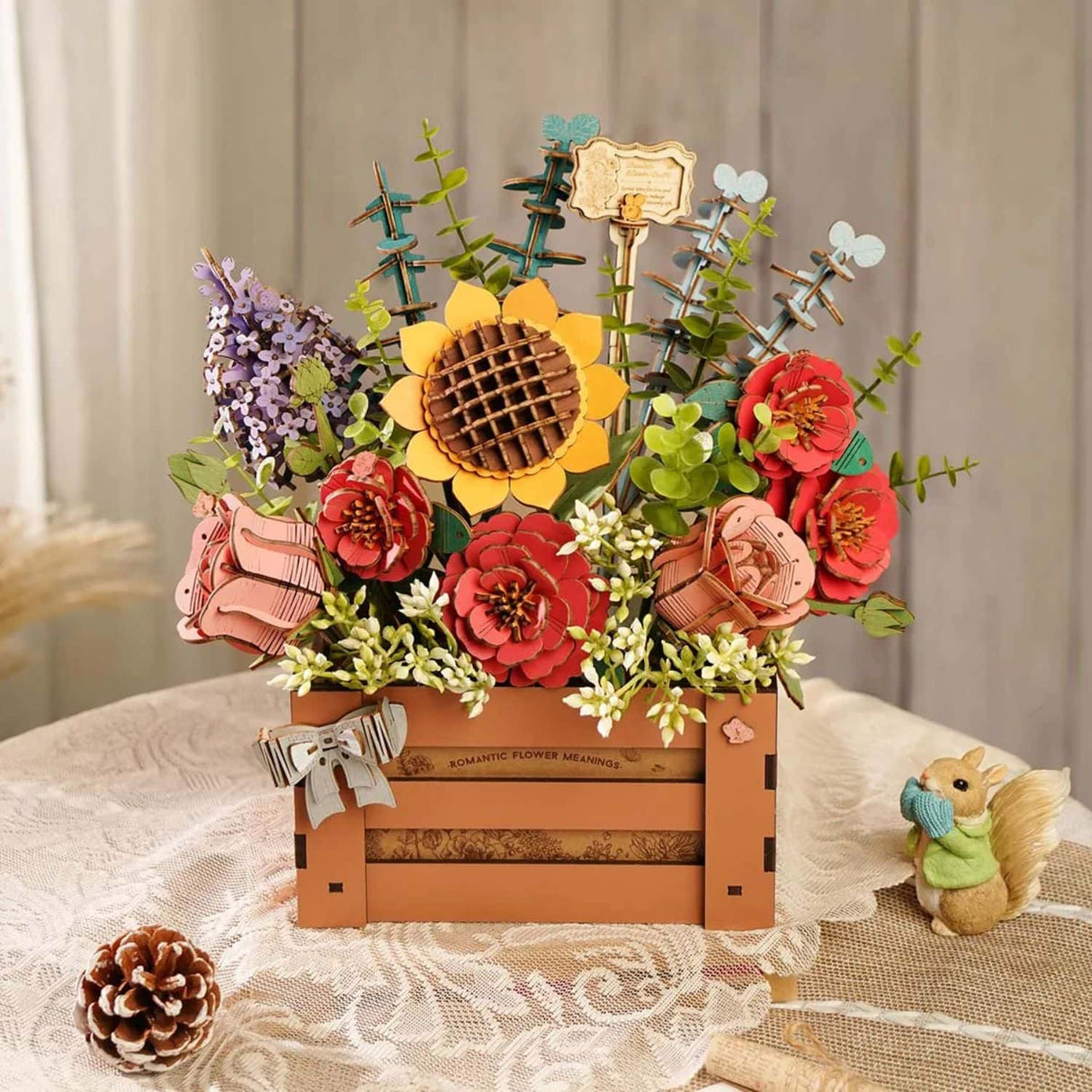 Rowood Wooden Bloom Craft - Miniatura Armable Flor Wooden Bloom Box