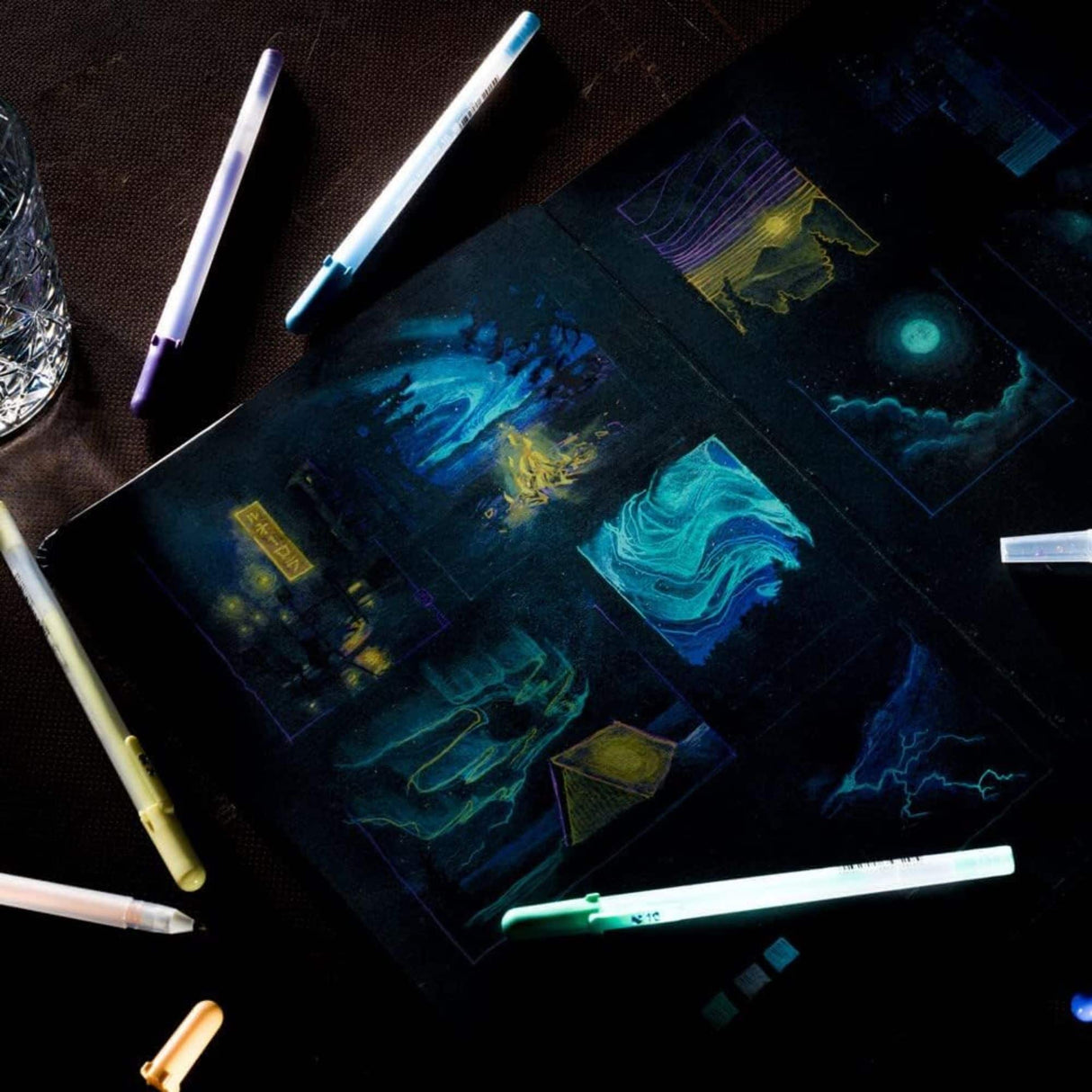 Sakura Gelly Roll - Set 12 Lápices Tinta Gel Moonlight and White