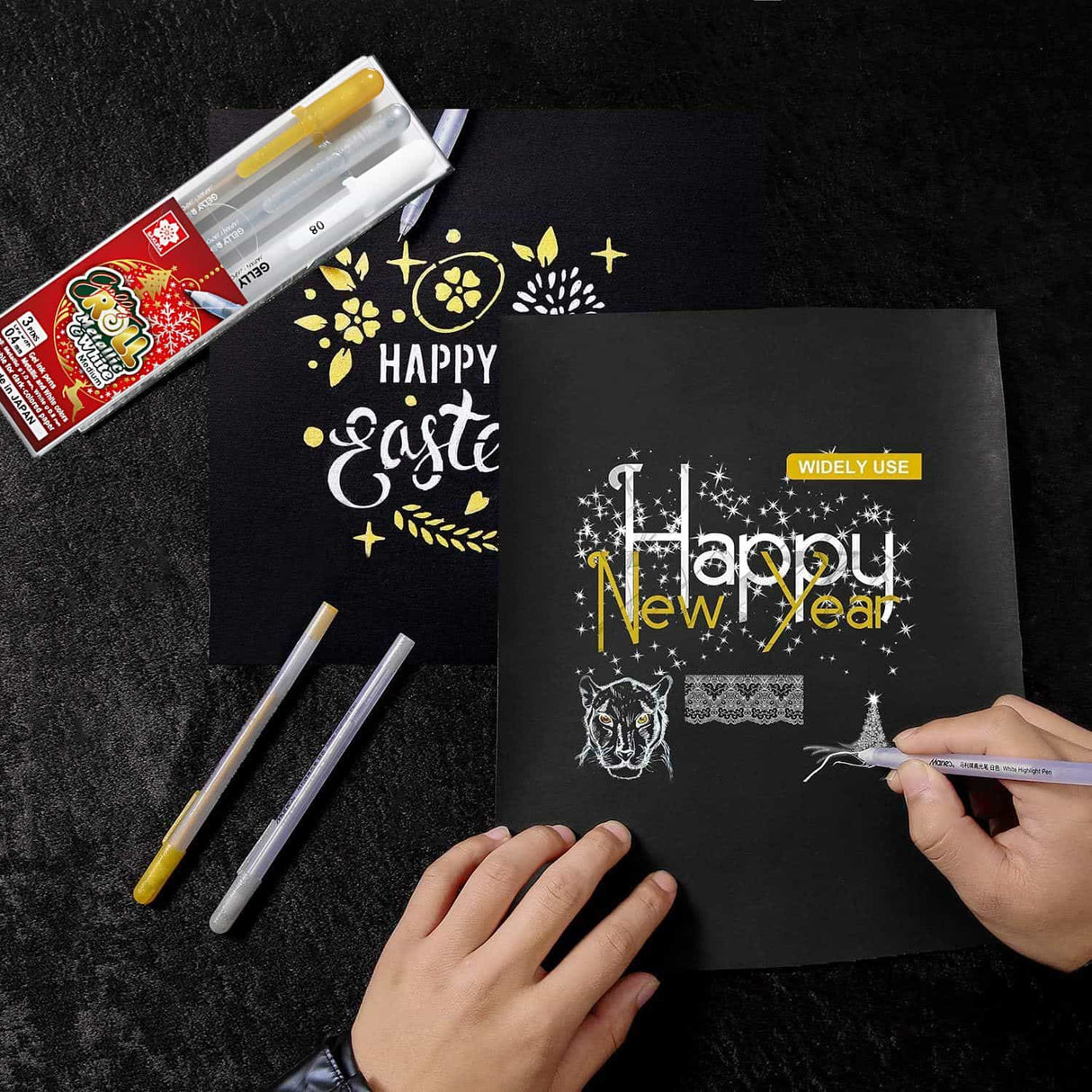 Sakura Gelly Roll - Set 3 Lápices Tinta Gel Metallic & White