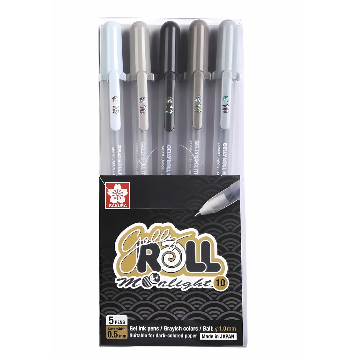 Sakura Gelly Roll - Set 5 Lápices Tinta Gel Moonlight Grises