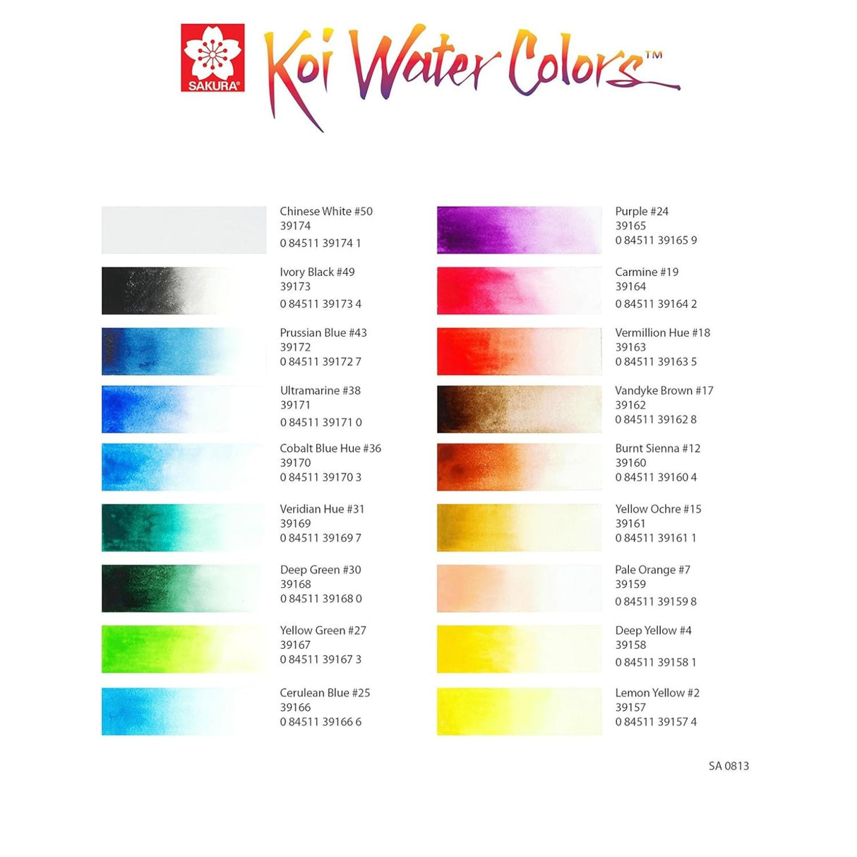Sakura Koi - Set 18 Acuarelas Water Colors Tubos de 12 ml
