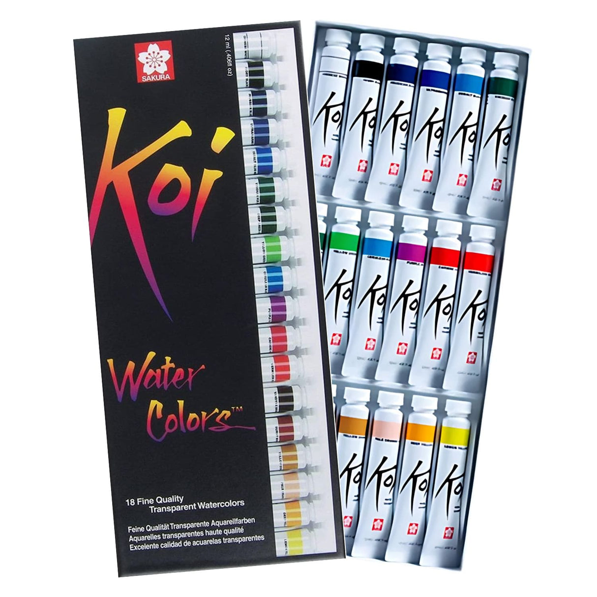 Sakura Koi - Set 18 Acuarelas Water Colors Tubos de 12 ml