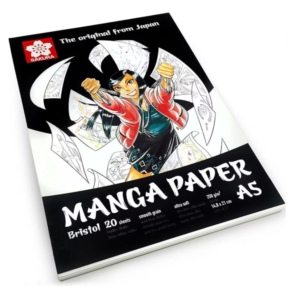 Sakura Manga Paper - Pad Bristol 20 Hojas, 250 g/m2