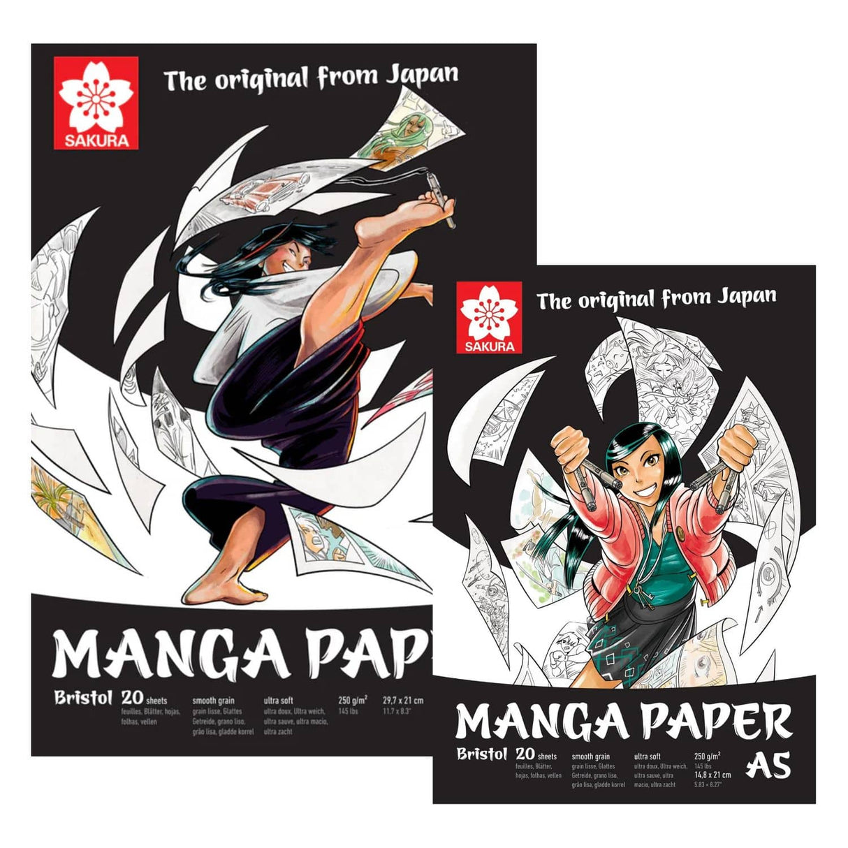 Sakura Manga Paper - Pad Bristol 20 Hojas, 250 g/m2