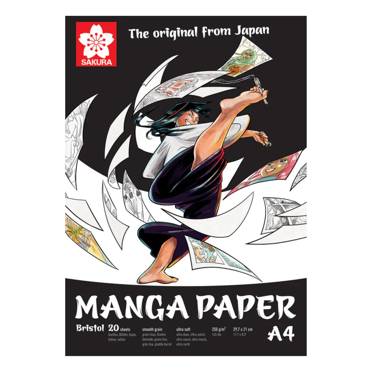 Sakura Manga Paper - Pad Bristol 20 Hojas, 250 g/m2