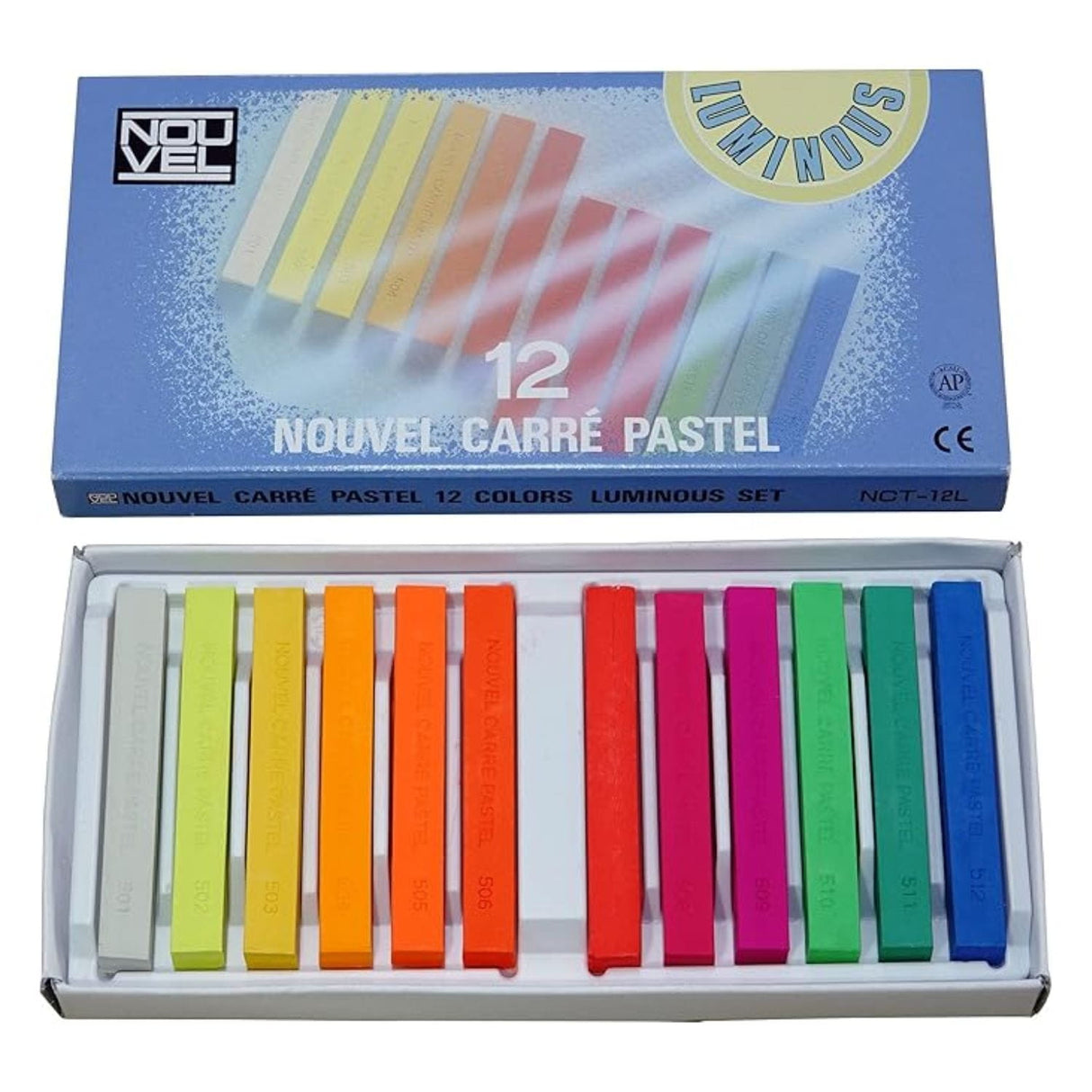 Sakura Nouvel Carre - Set 12 Pasteles Secos en Barra Colores Luminosos